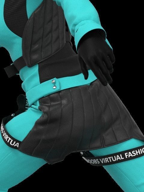 Female Outwear with Vest - Marvelous Designer and Clo3D 3D model_14