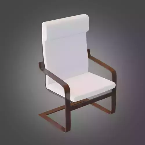 Chair Wooden White Subdivision Ready for Film