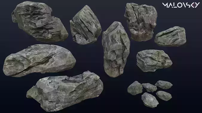 Rock Pack 4K PBR Game Ready 