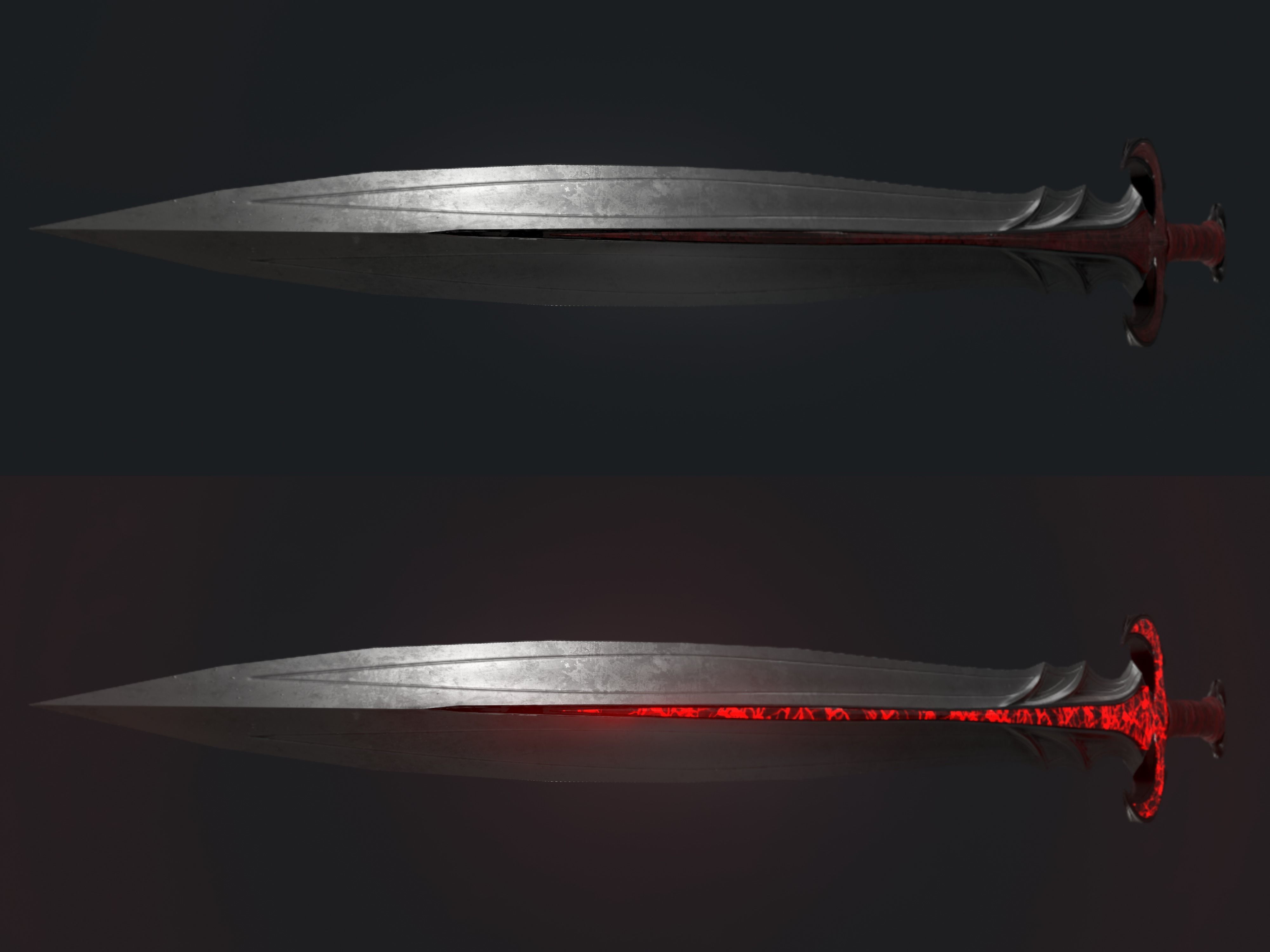 Vampire Sword Low-poly 3D model_9