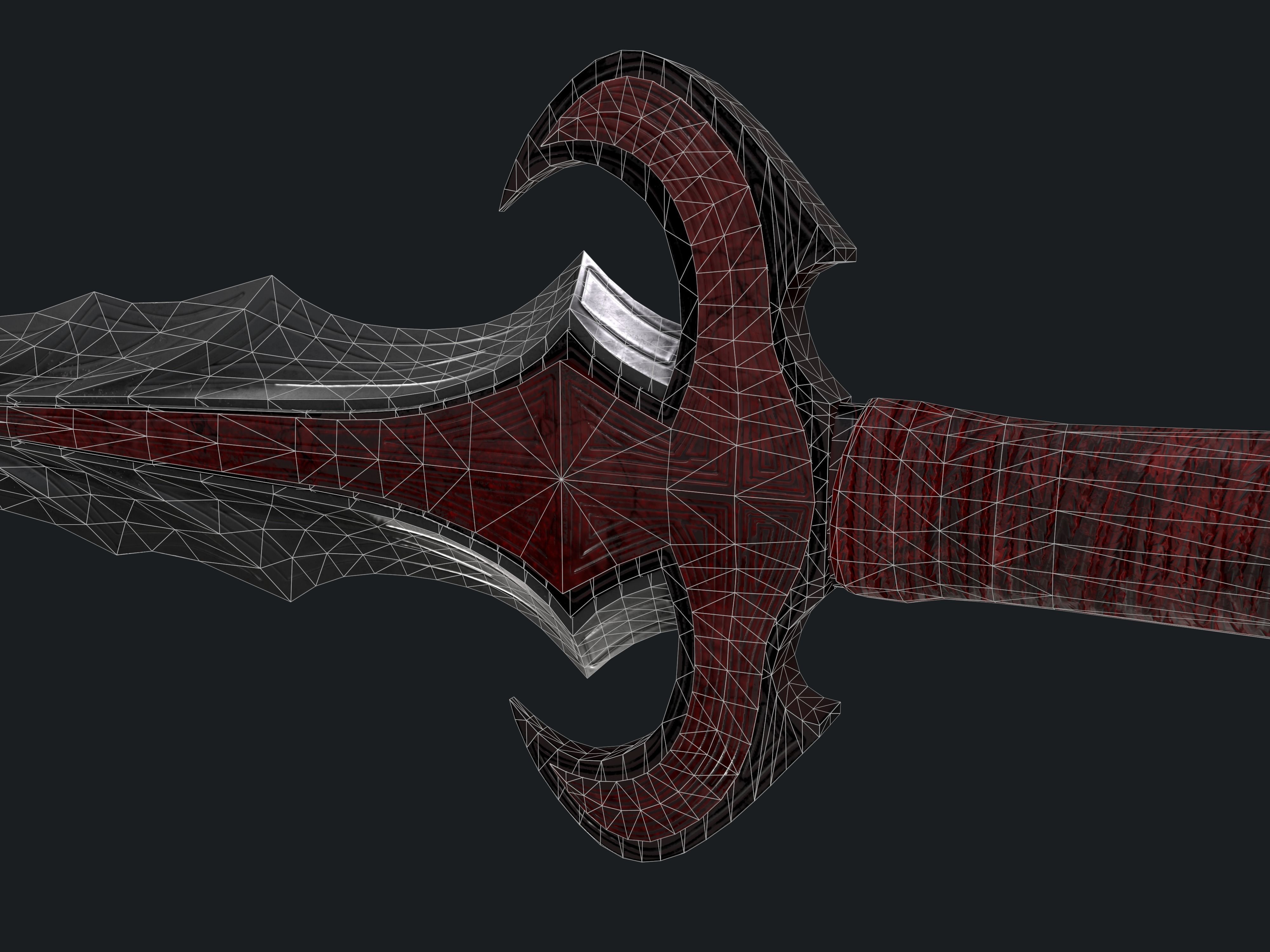 Vampire Sword Low-poly 3D model_15