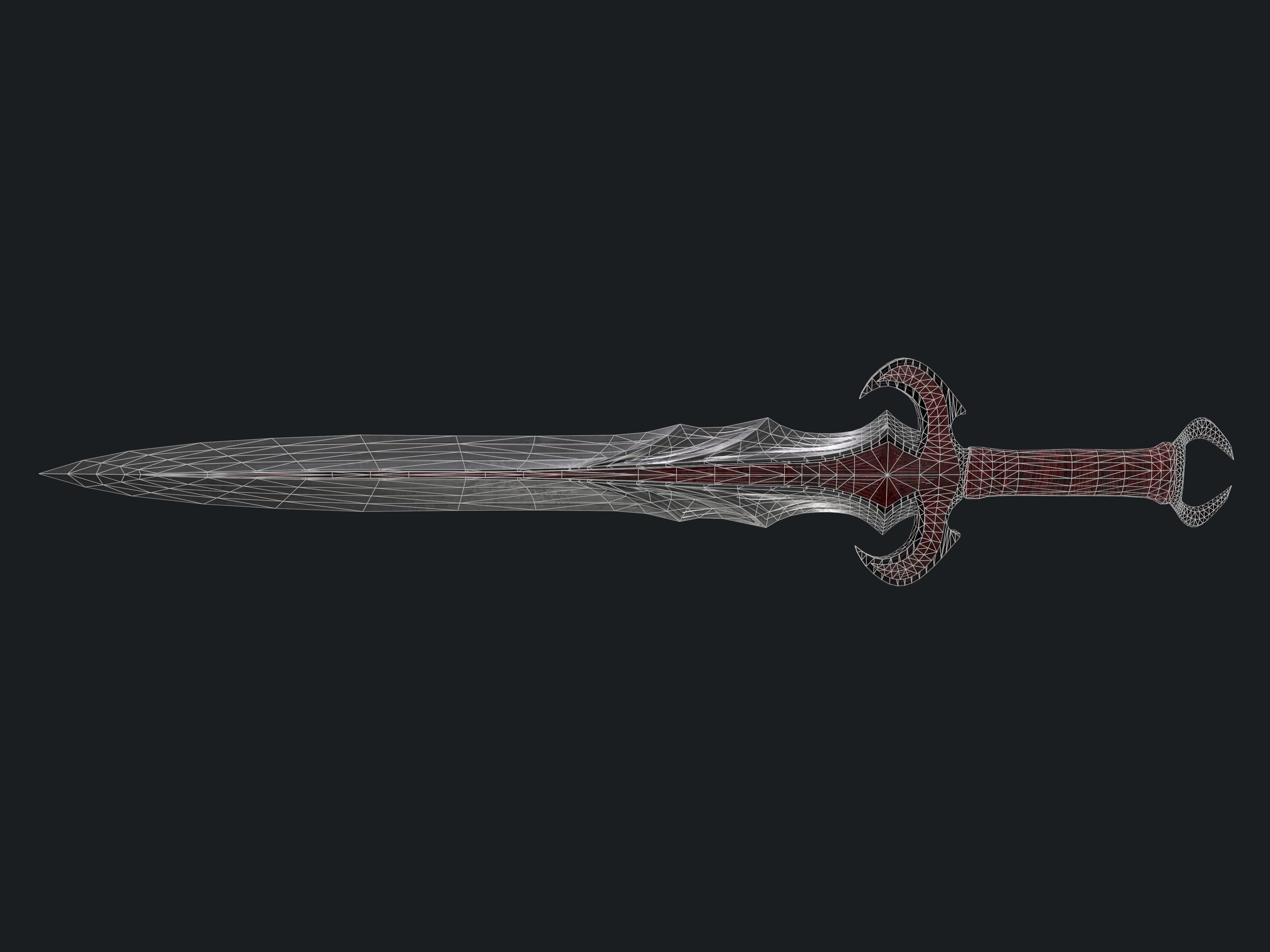 Vampire Sword Low-poly 3D model_14