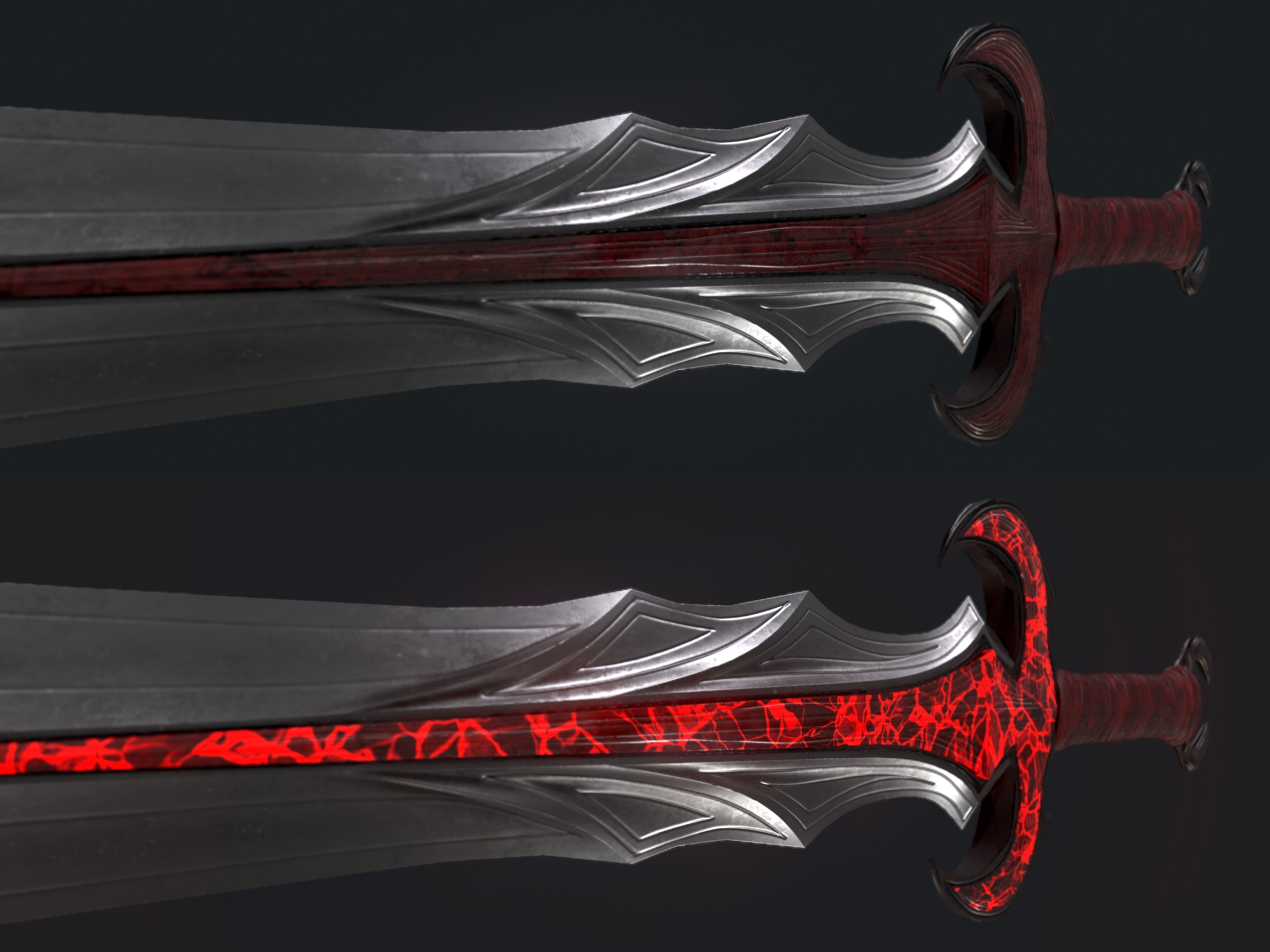 Vampire Sword Low-poly 3D model_10