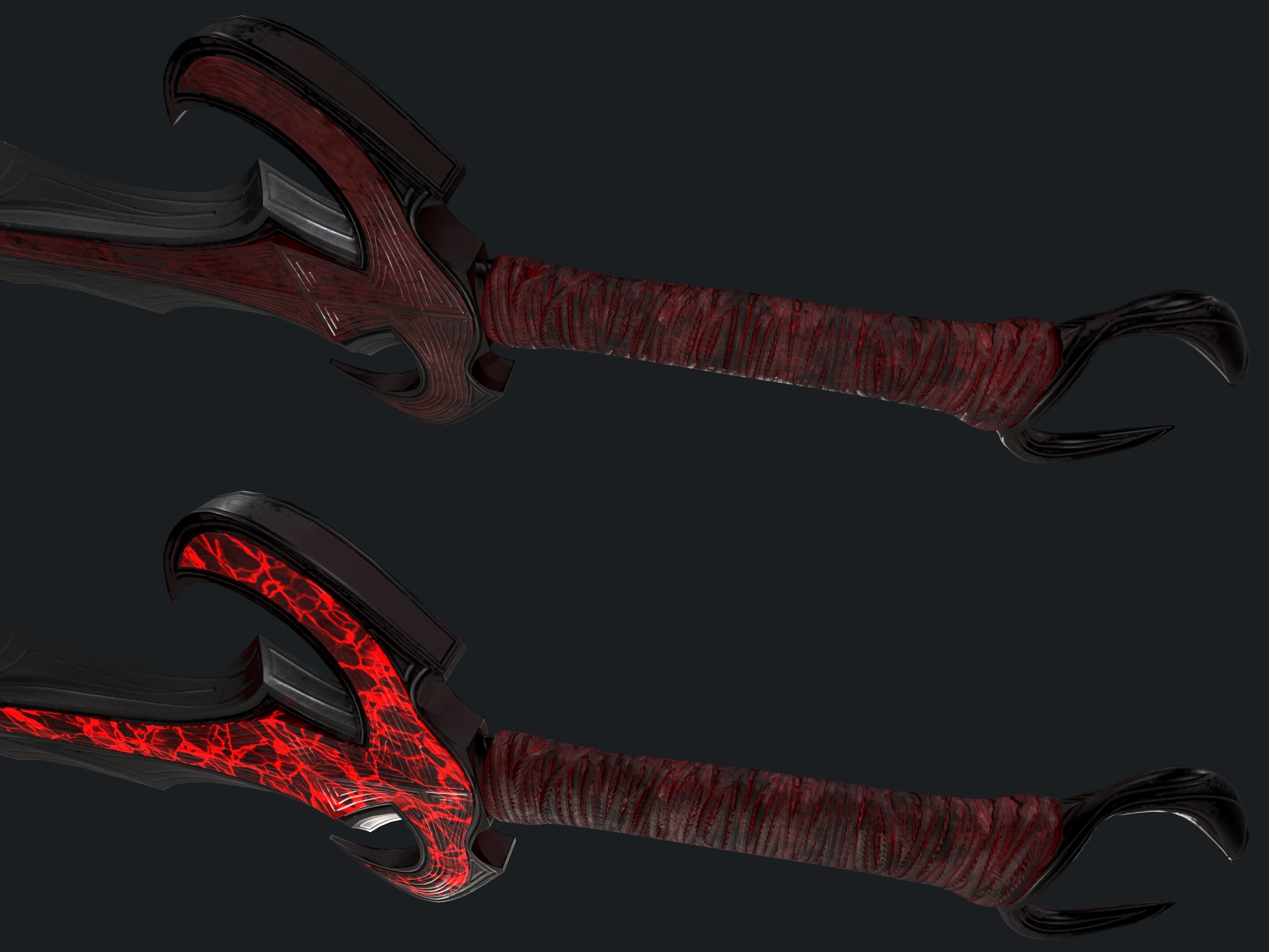 Vampire Sword Low-poly 3D model_12