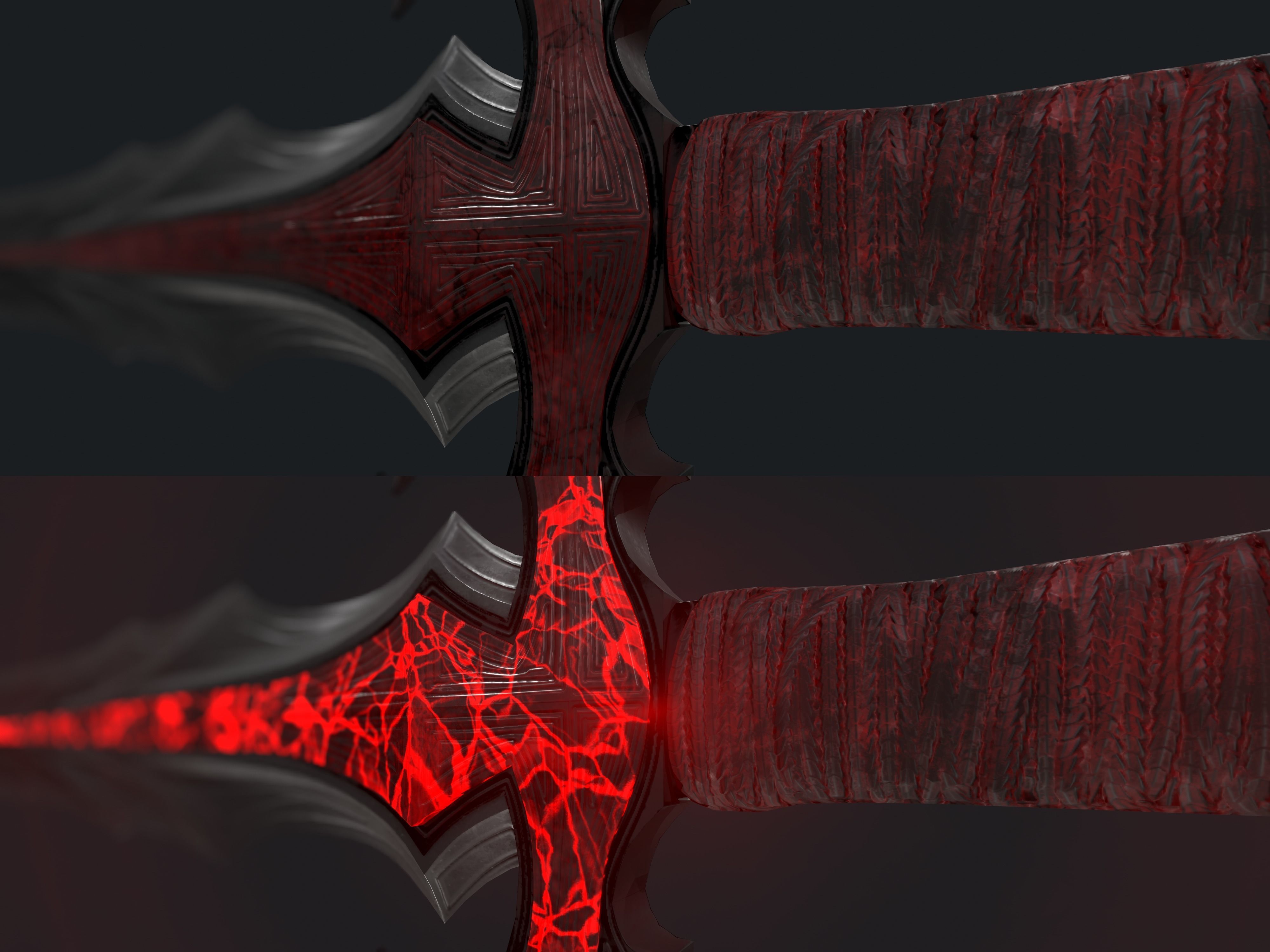 Vampire Sword Low-poly 3D model_11
