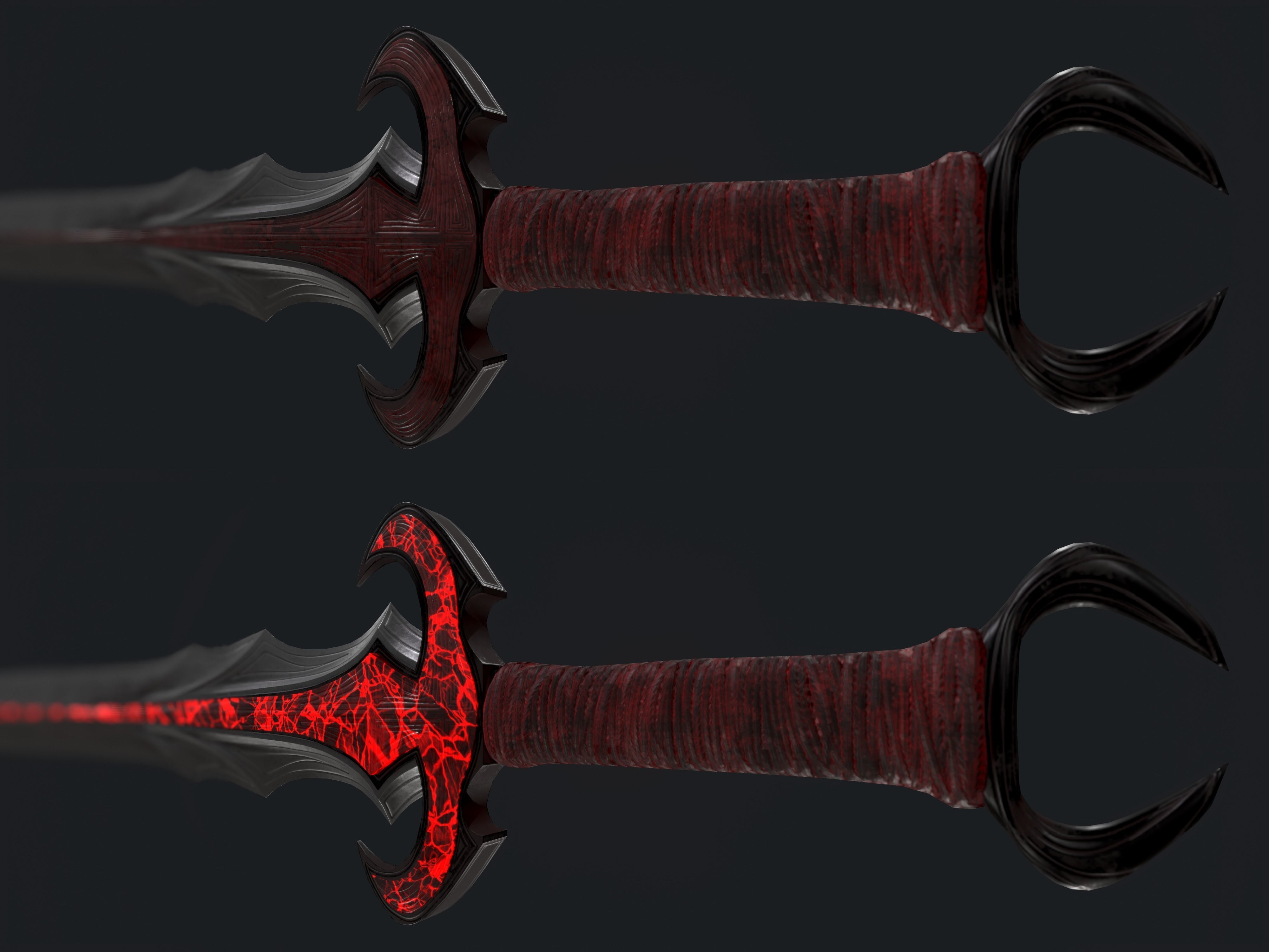 Vampire Sword Low-poly 3D model_8