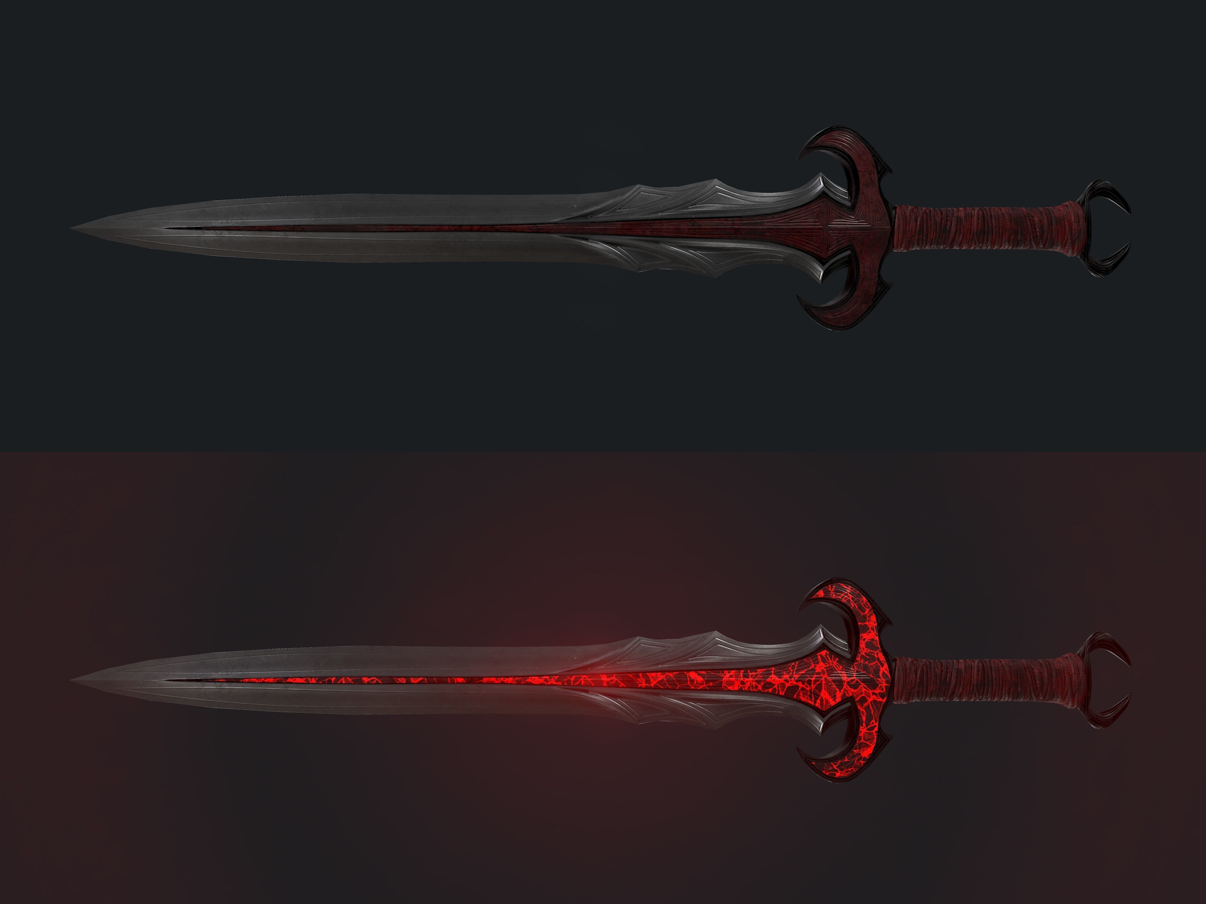 Vampire Sword Low-poly 3D model_6