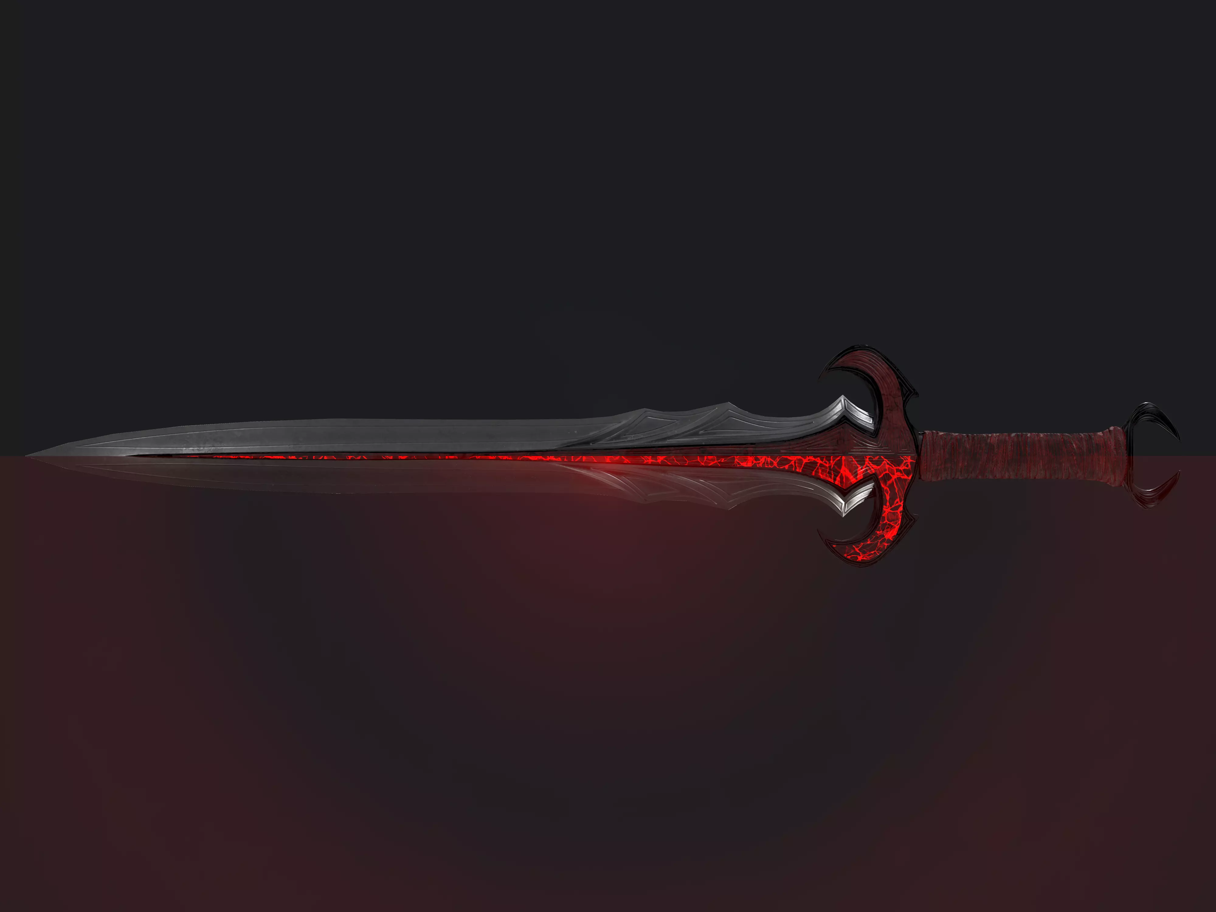 Vampire Sword Low-poly 3D model_0