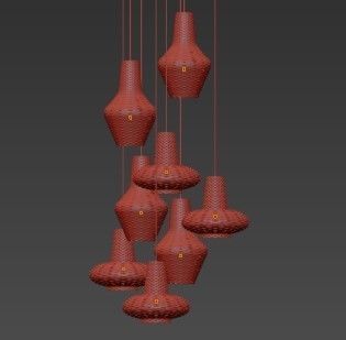 Lute Pendant Light 3D model_1