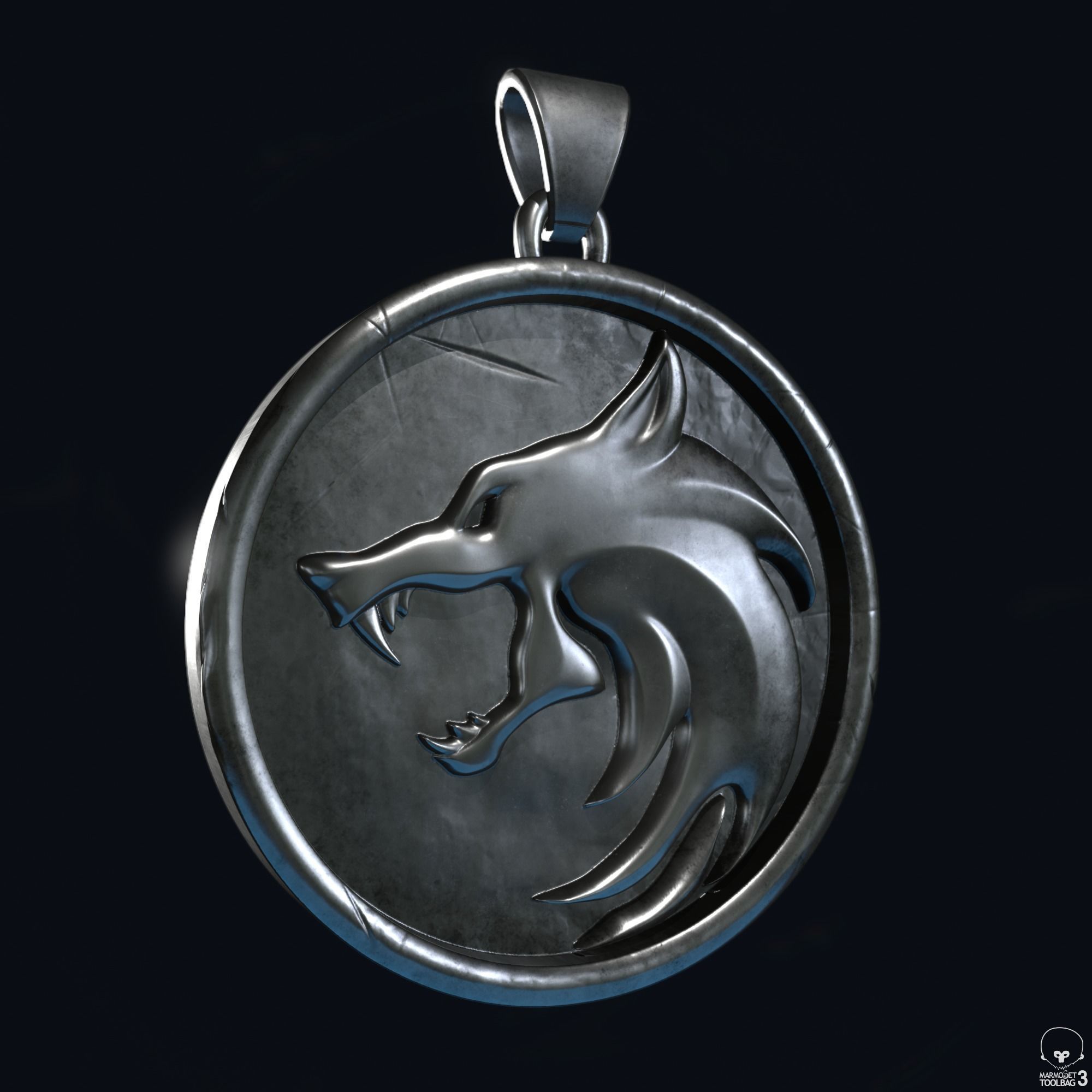 The Witcher Medallion  3D print model_2