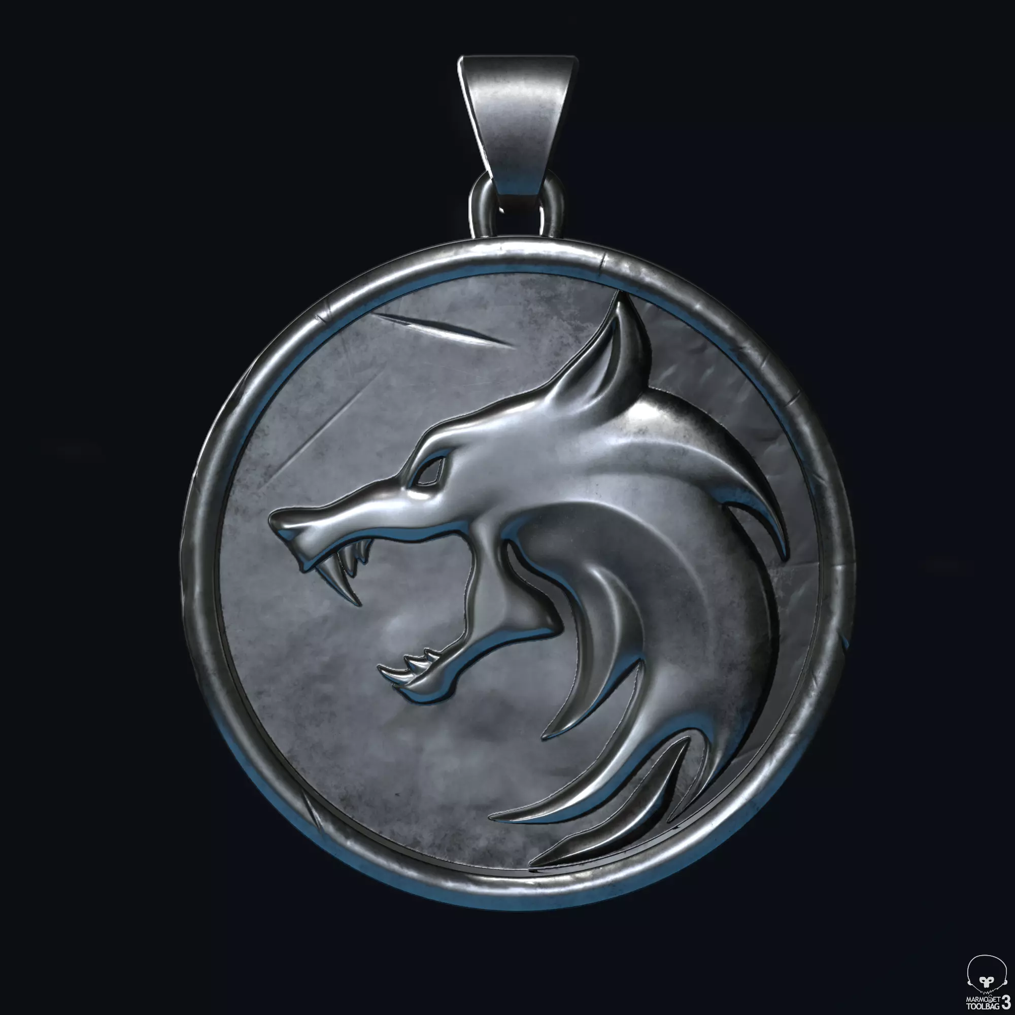 The Witcher Medallion  3D print model_0