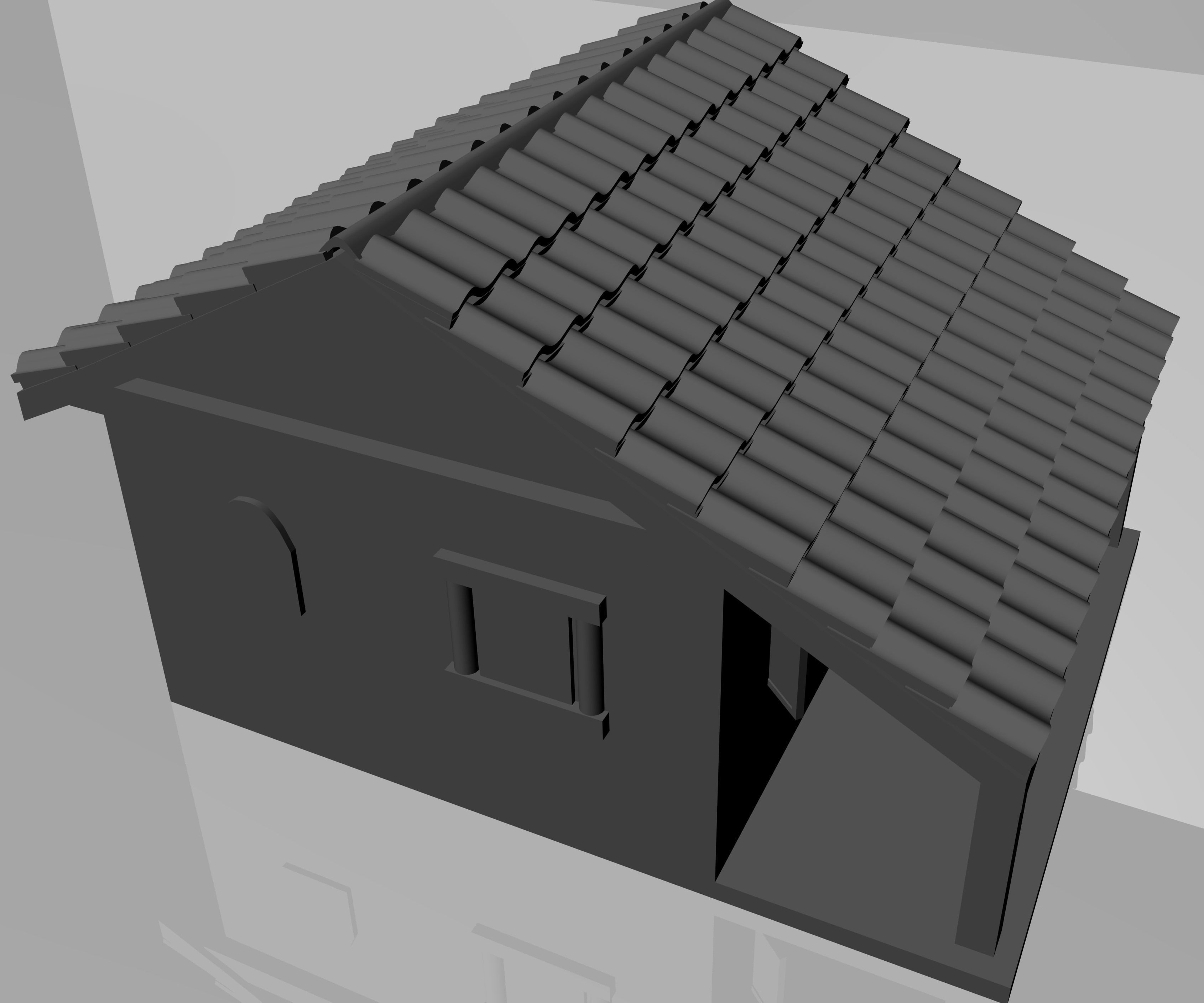 small city house 3D model_1