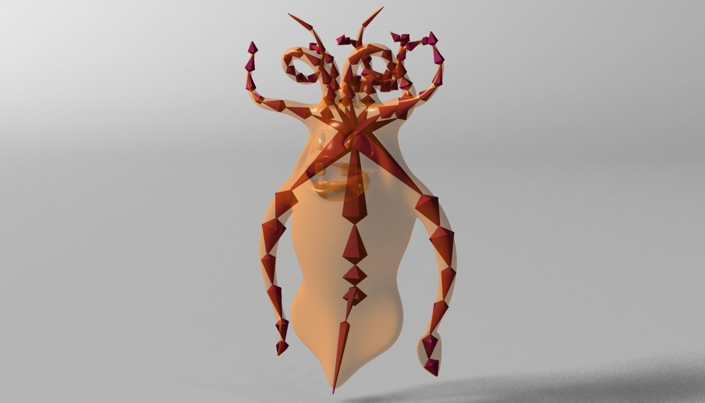 Cartoon Squid Monster RIGGED  Low-poly 3D model_8