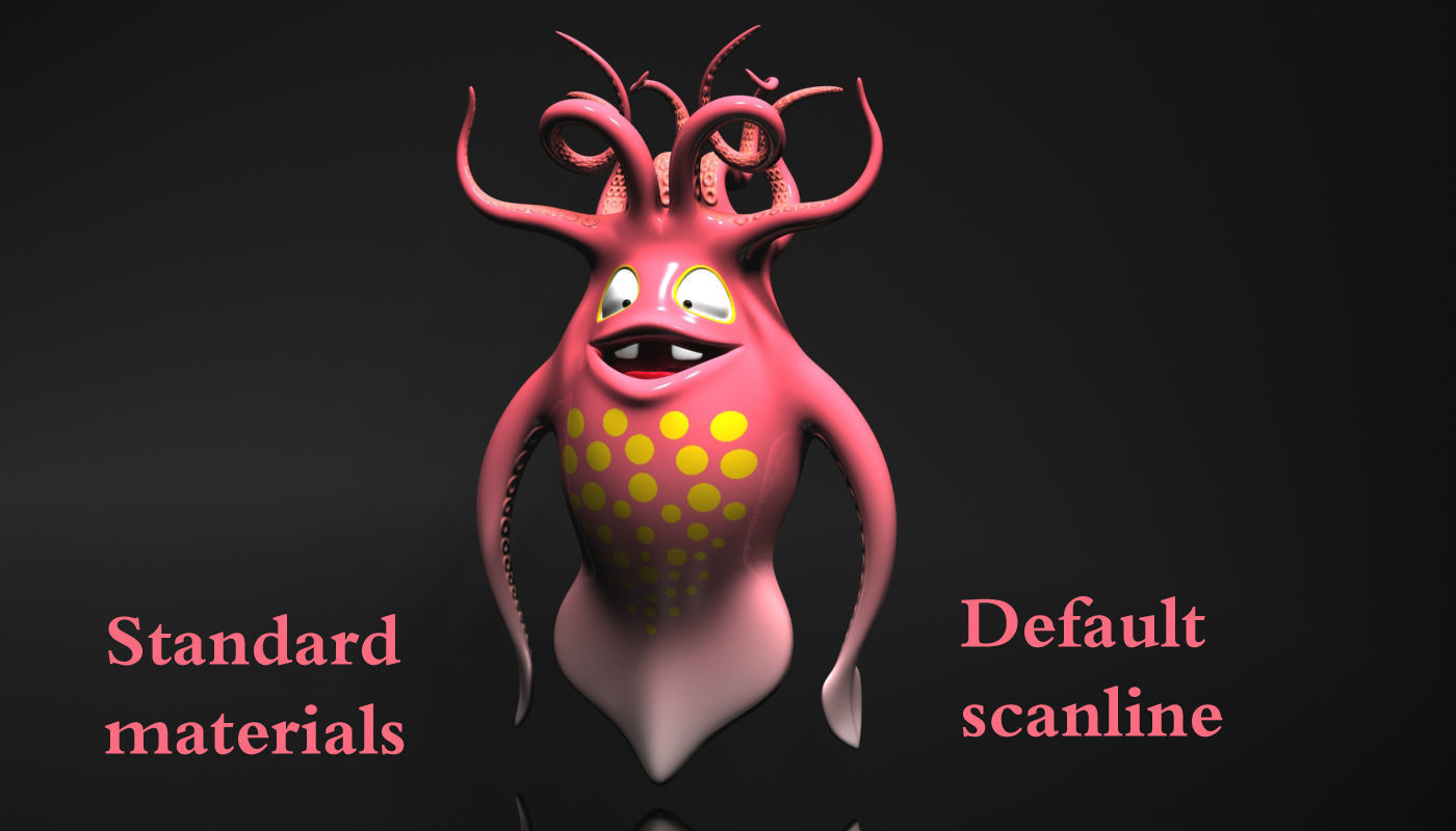 Cartoon Squid Monster RIGGED  Low-poly 3D model_10