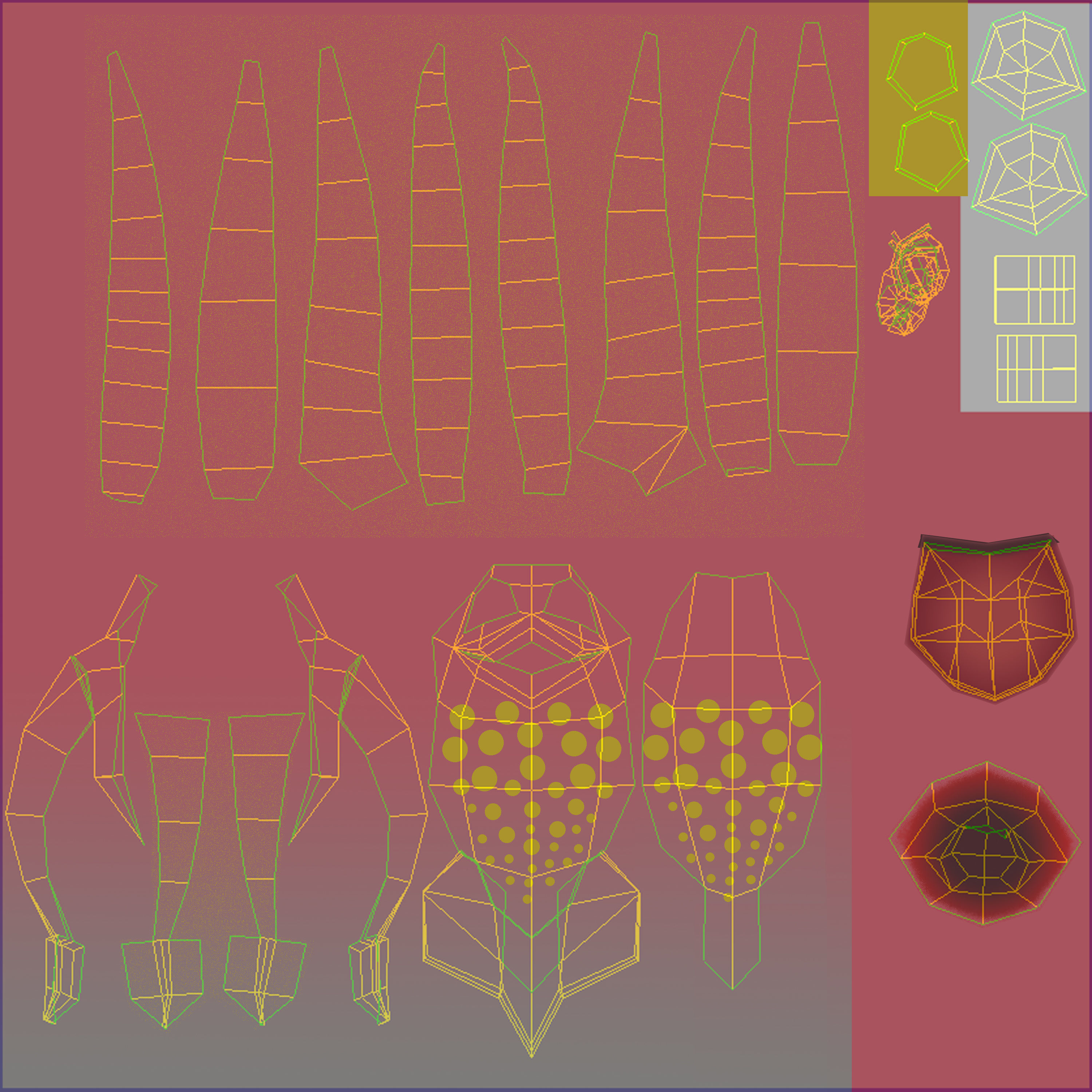 Cartoon Squid Monster RIGGED  Low-poly 3D model_9