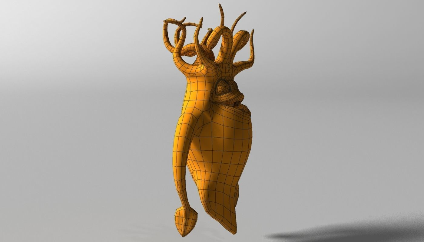 Cartoon Squid Monster RIGGED  Low-poly 3D model_6