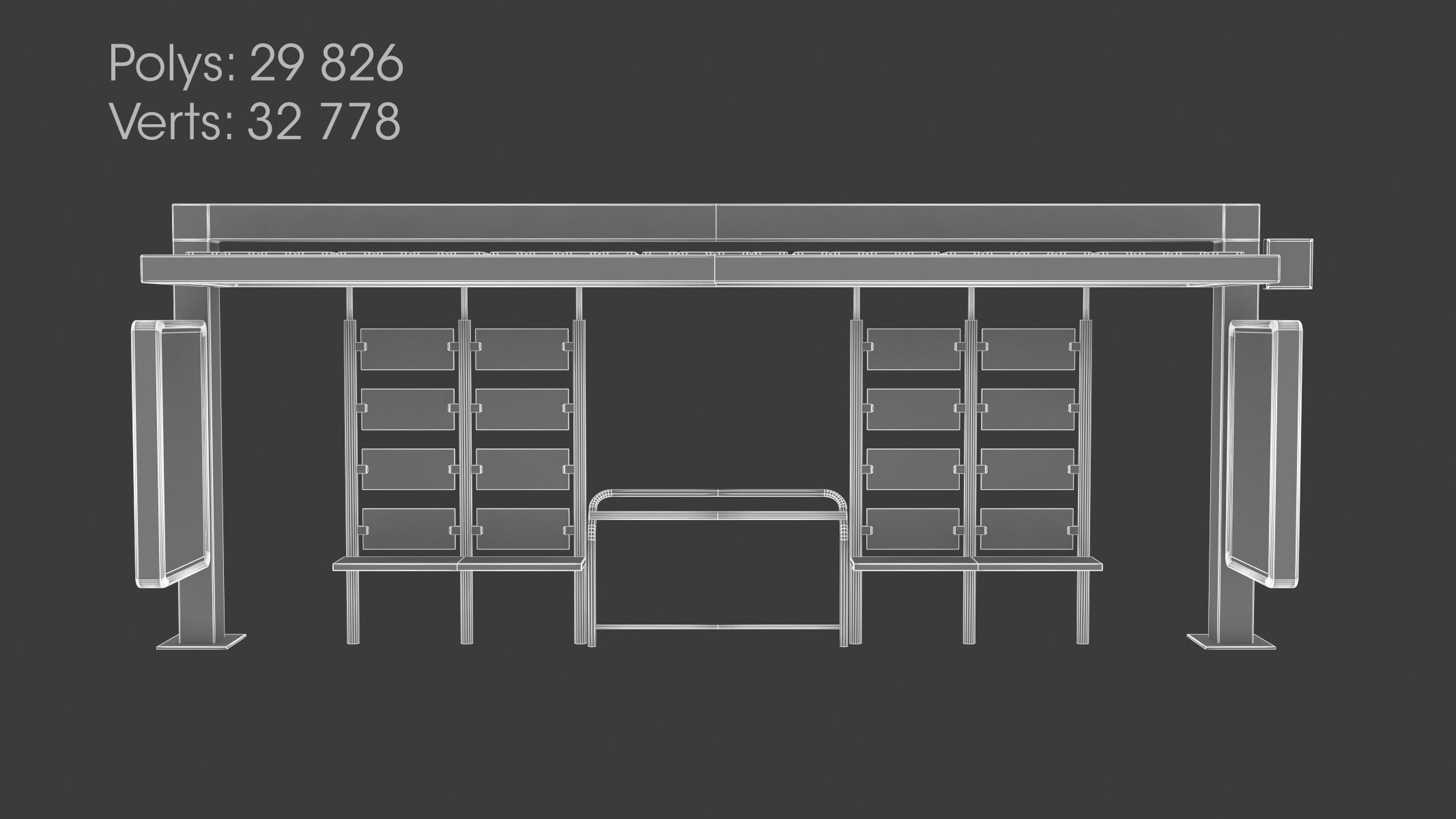 9 Bus Stop Collection Low-poly 3D model_4