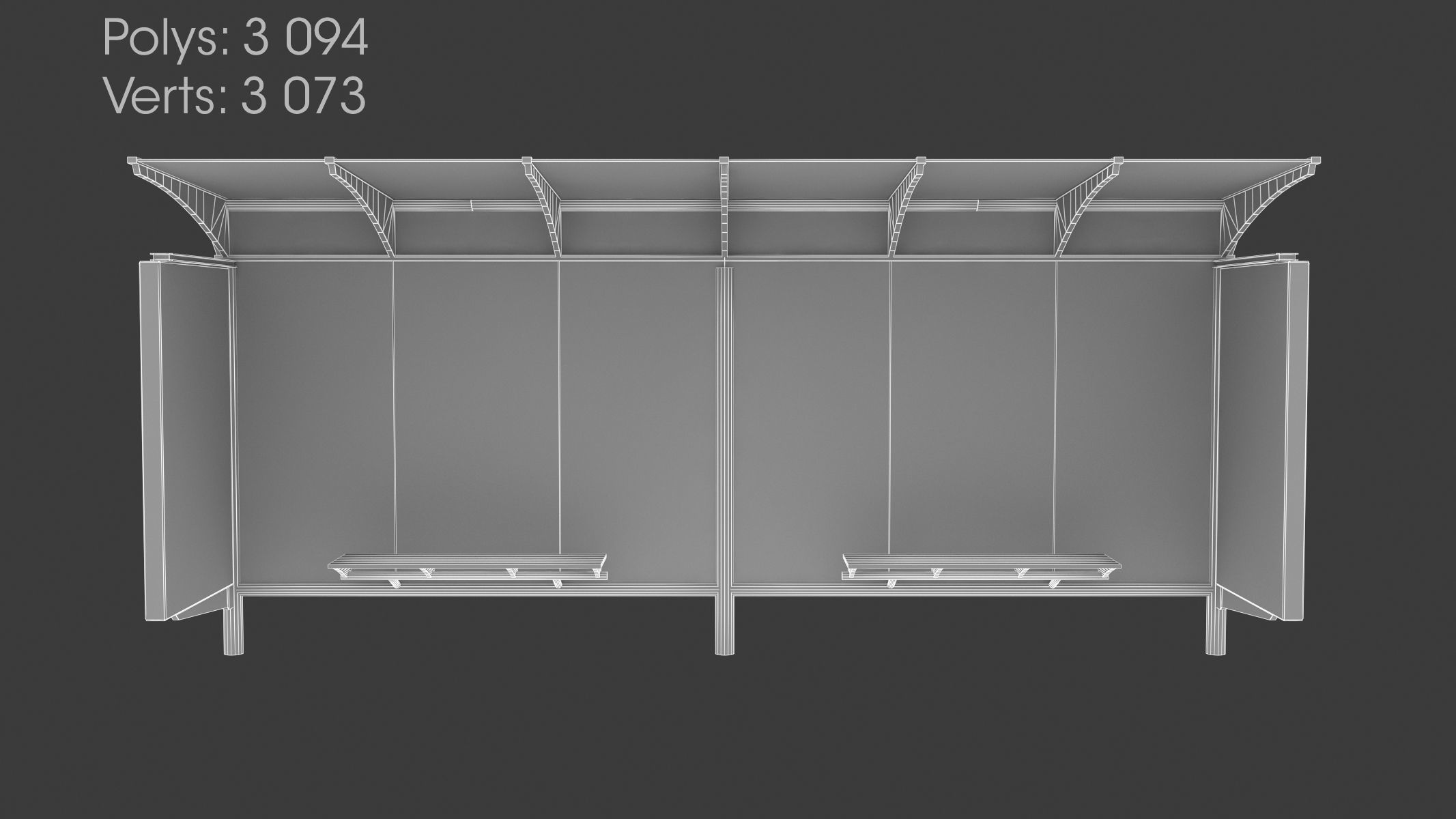 9 Bus Stop Collection Low-poly 3D model_12