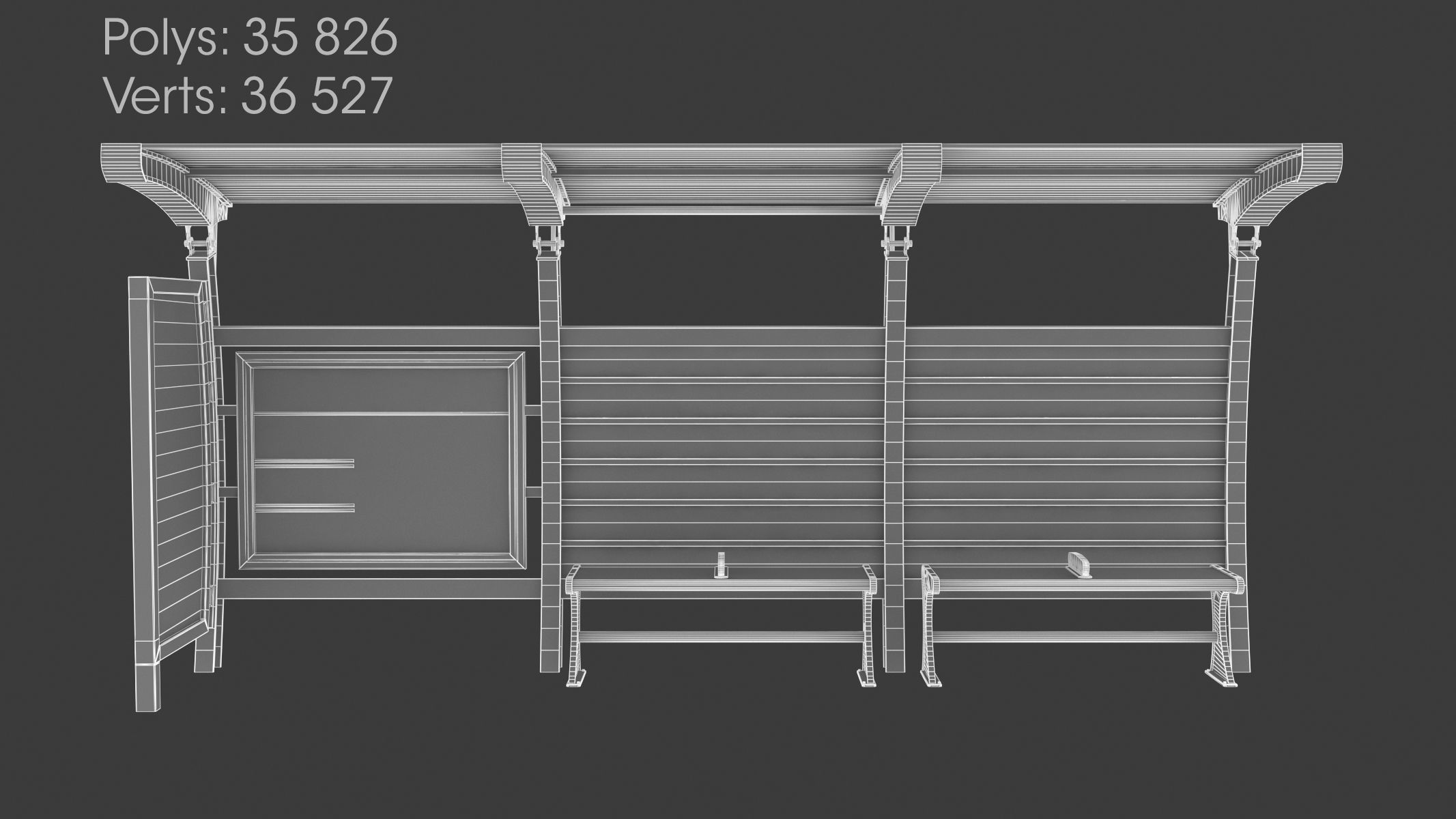 9 Bus Stop Collection Low-poly 3D model_10