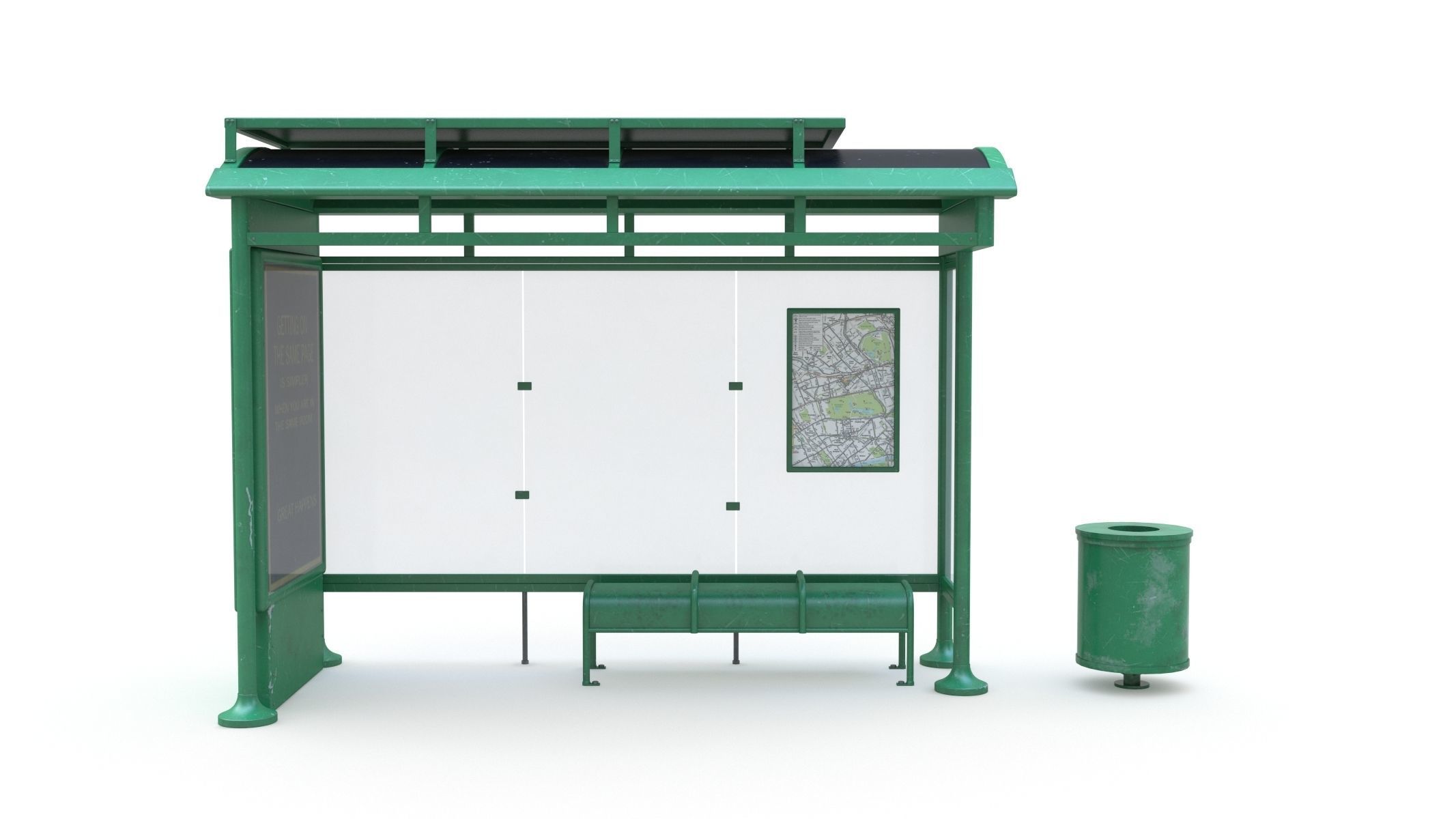9 Bus Stop Collection Low-poly 3D model_5