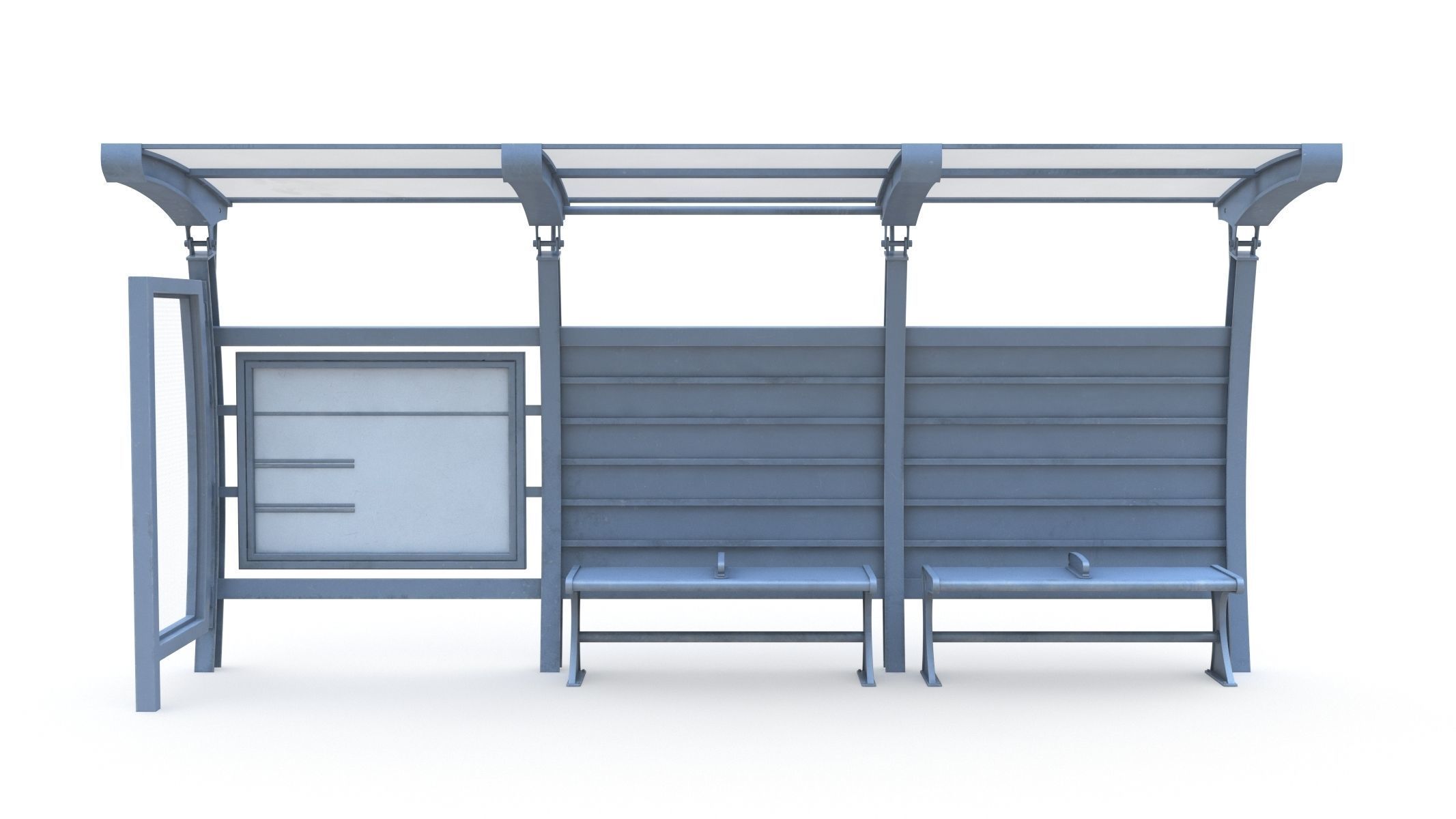 9 Bus Stop Collection Low-poly 3D model_9
