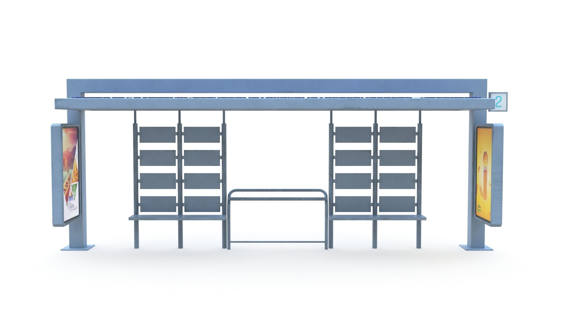 9 Bus Stop Collection Low-poly 3D model_3