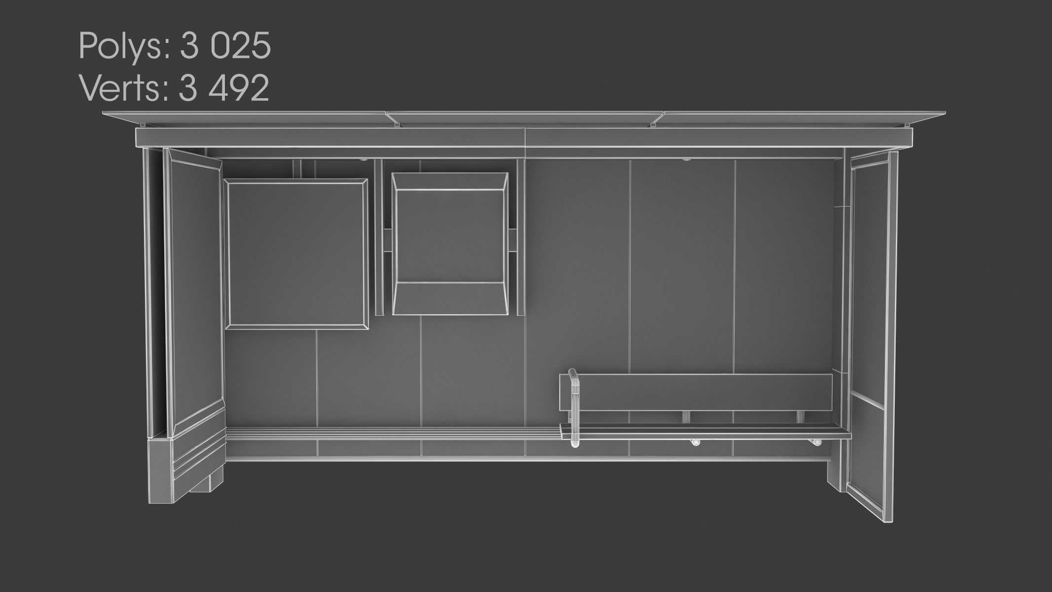 9 Bus Stop Collection Low-poly 3D model_2