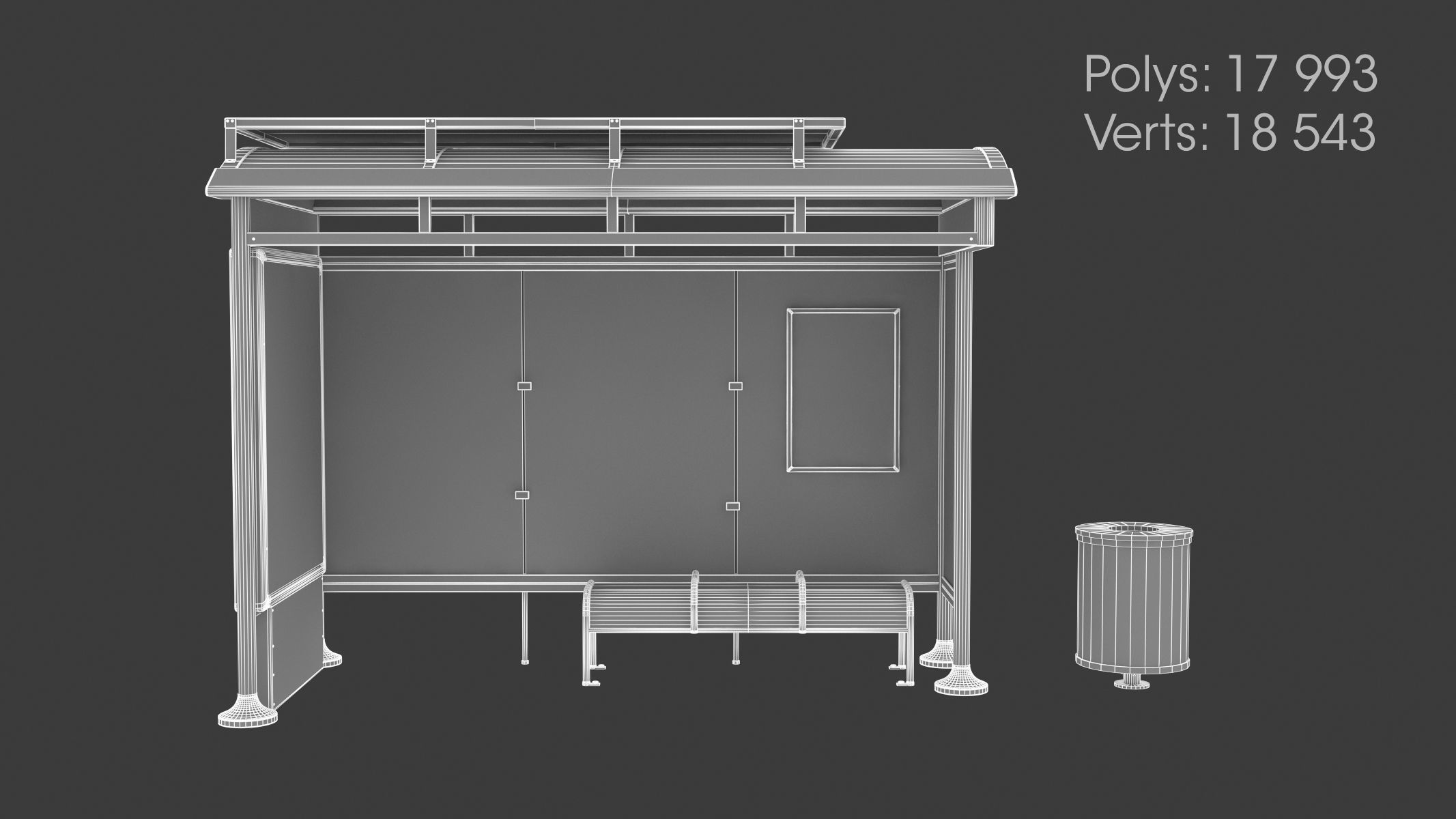 9 Bus Stop Collection Low-poly 3D model_6