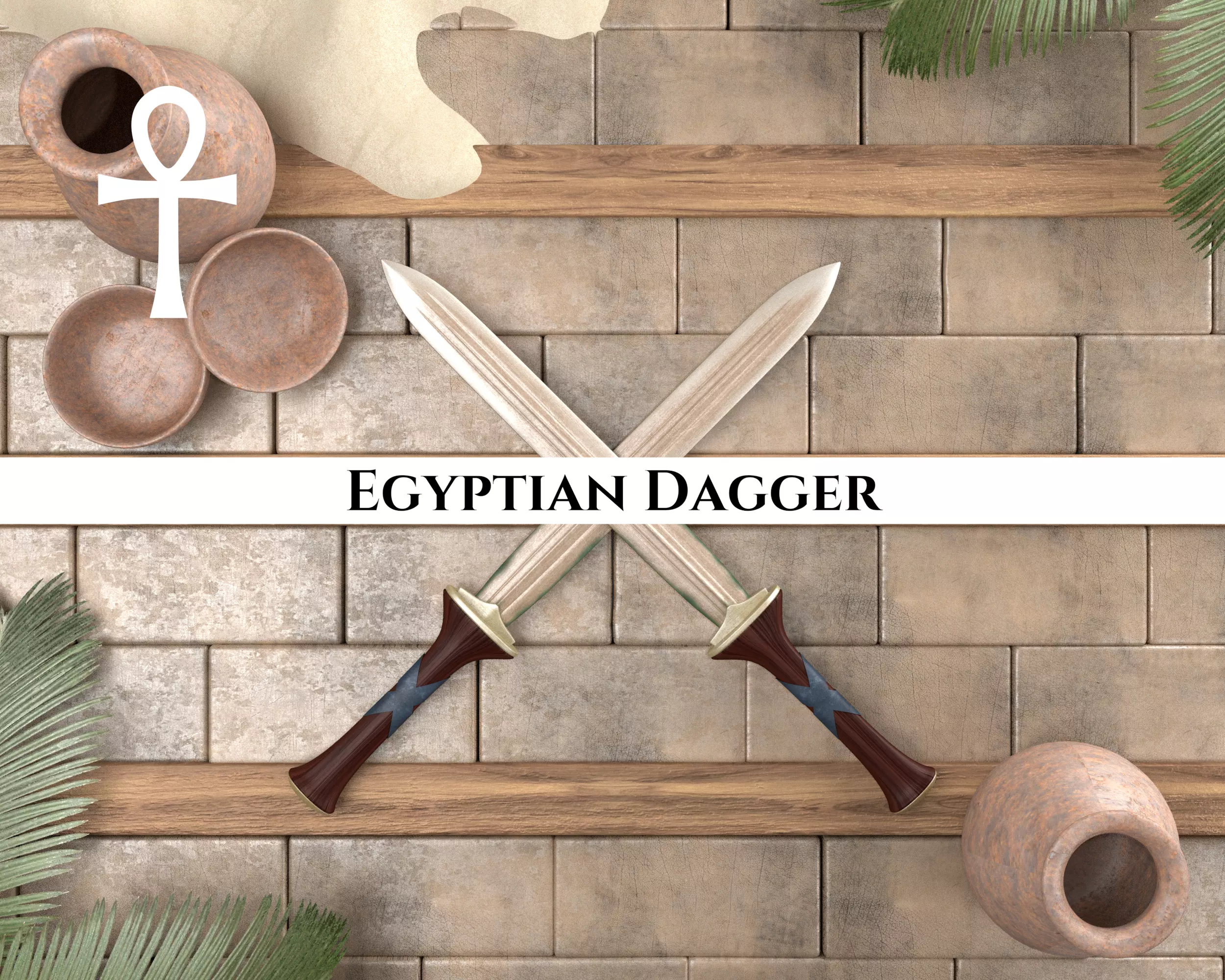 Ancient Egyptian Dagger Low-poly 3D model