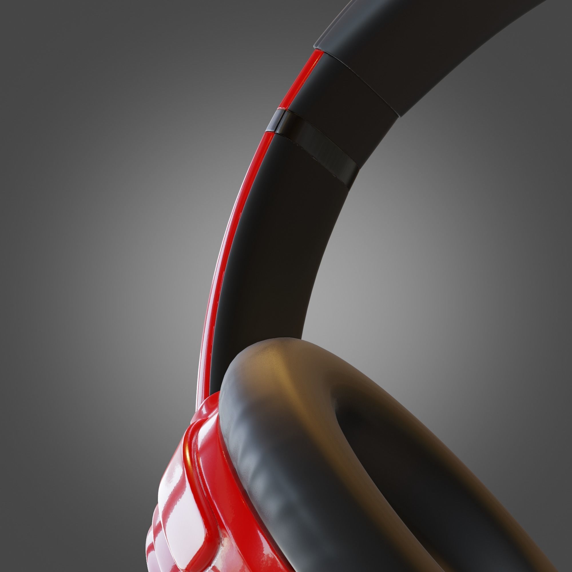 Headphone Red Subdivision Ready for Film Low-poly 3D model_16