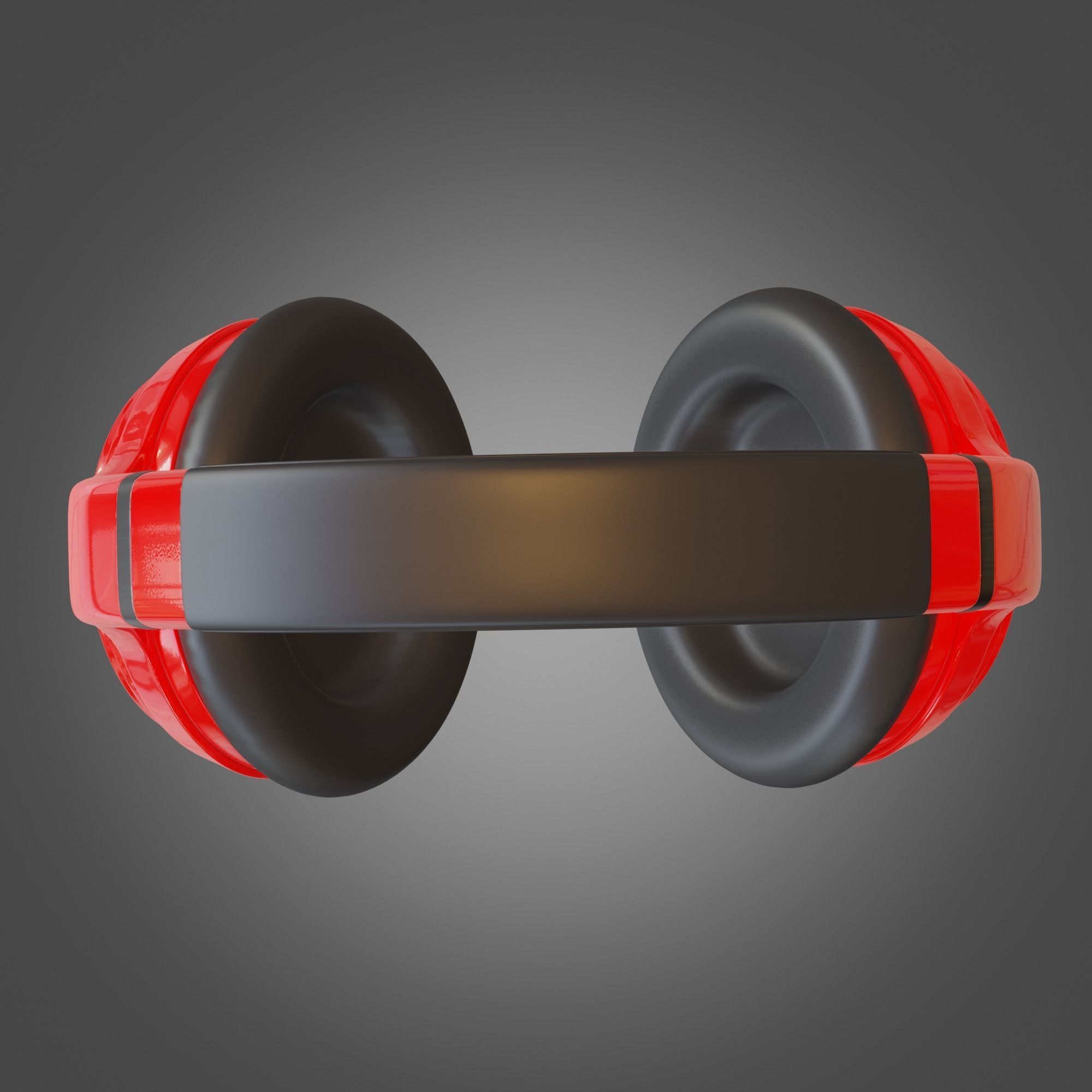 Headphone Red Subdivision Ready for Film Low-poly 3D model_14