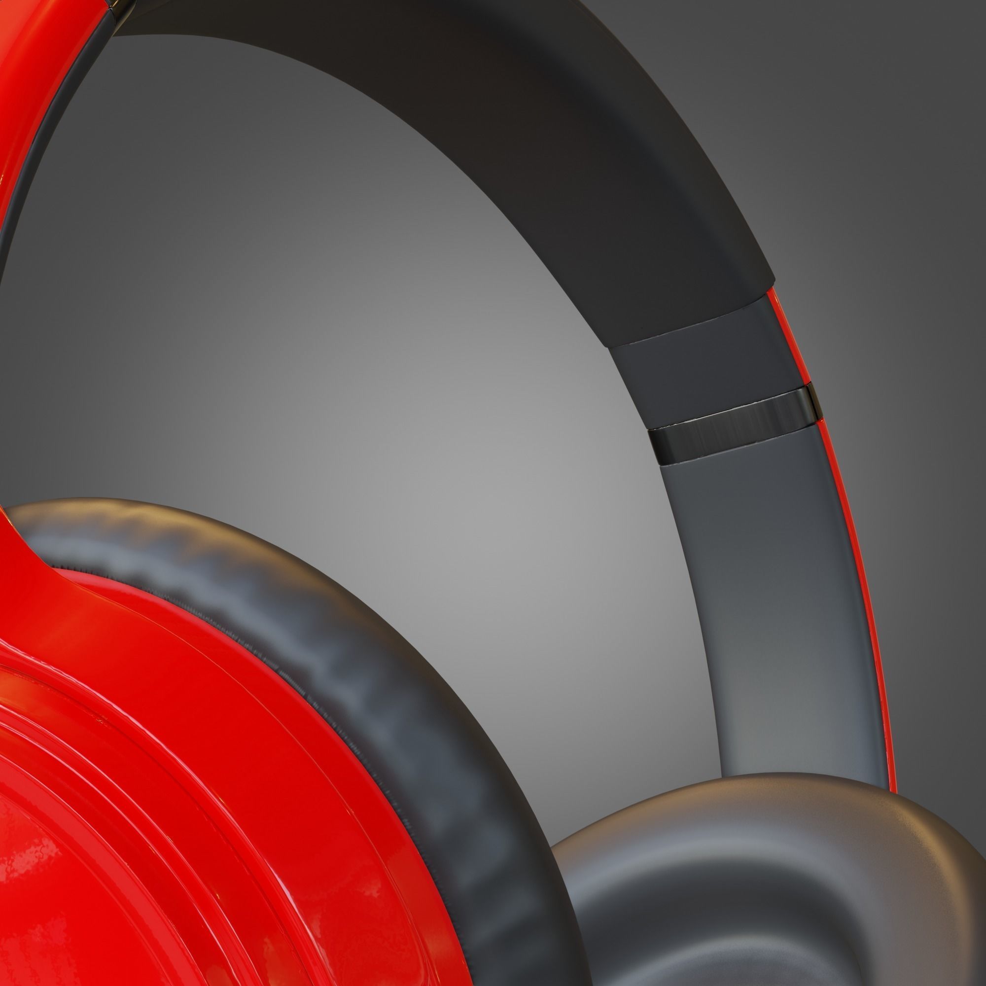 Headphone Red Subdivision Ready for Film Low-poly 3D model_17