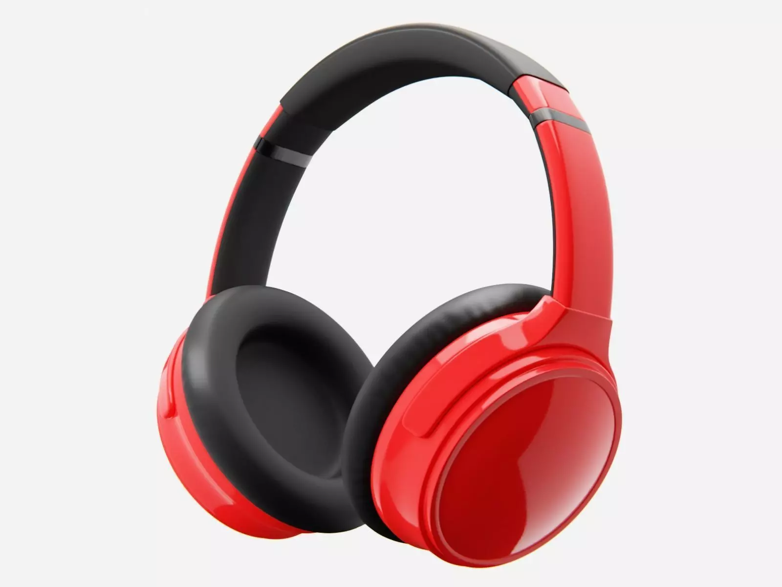 Headphone Red Subdivision Ready for Film Low-poly 3D model_0
