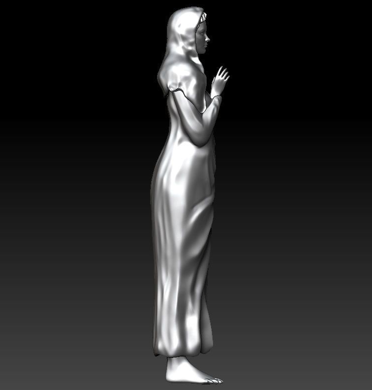 St Mary figurine 3D print model_3