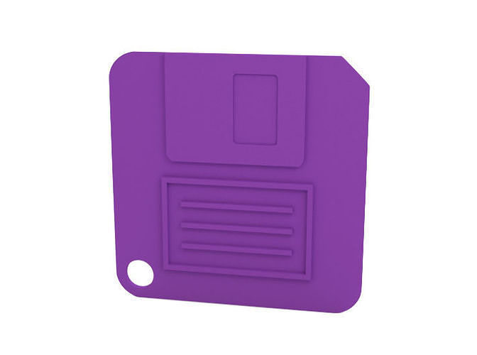 Keychain floppy disk coaster 3D print model