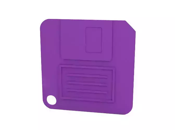 Keychain floppy disk coaster