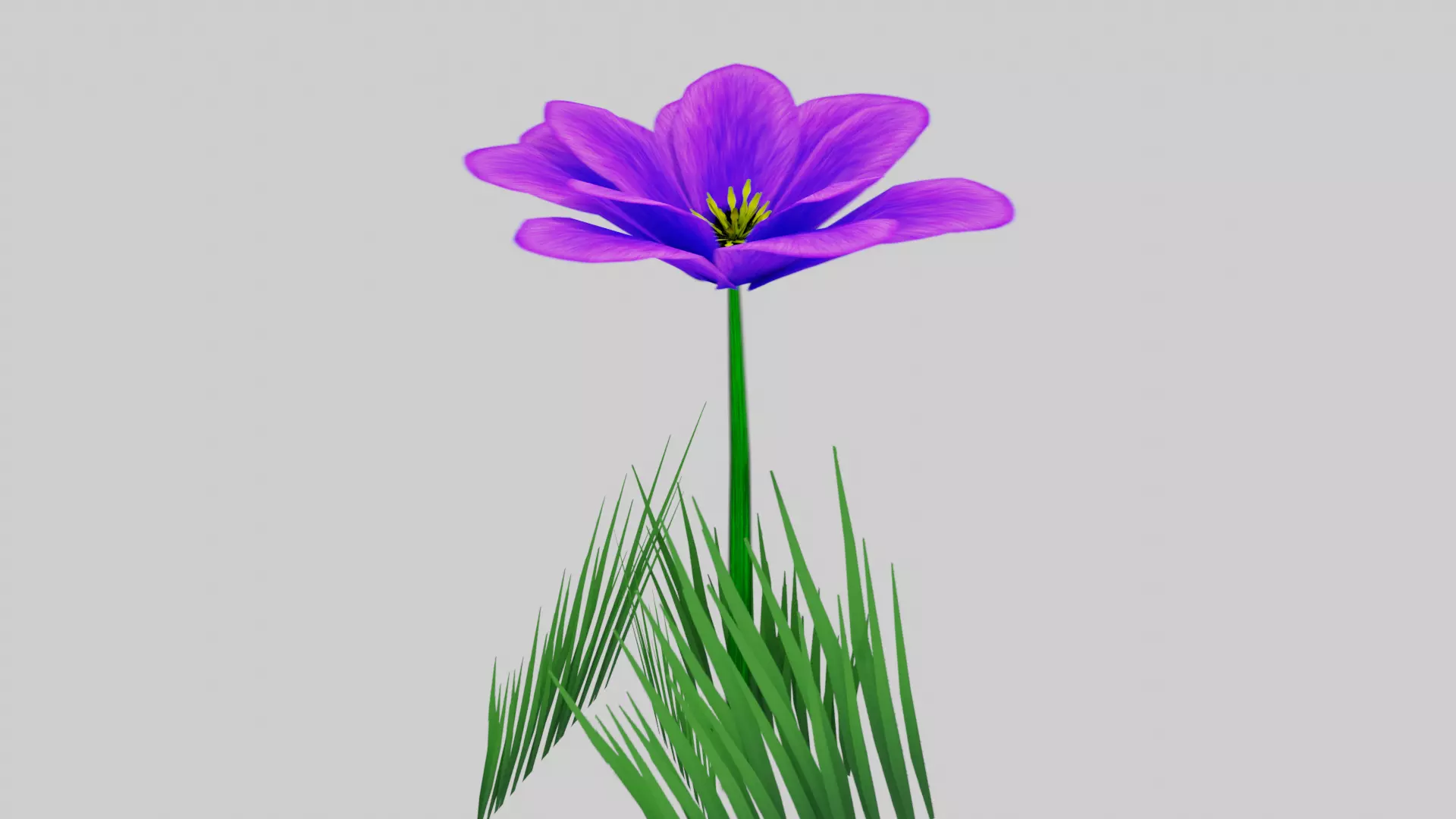 Stylized Purple Flower Low-poly 3D model_0
