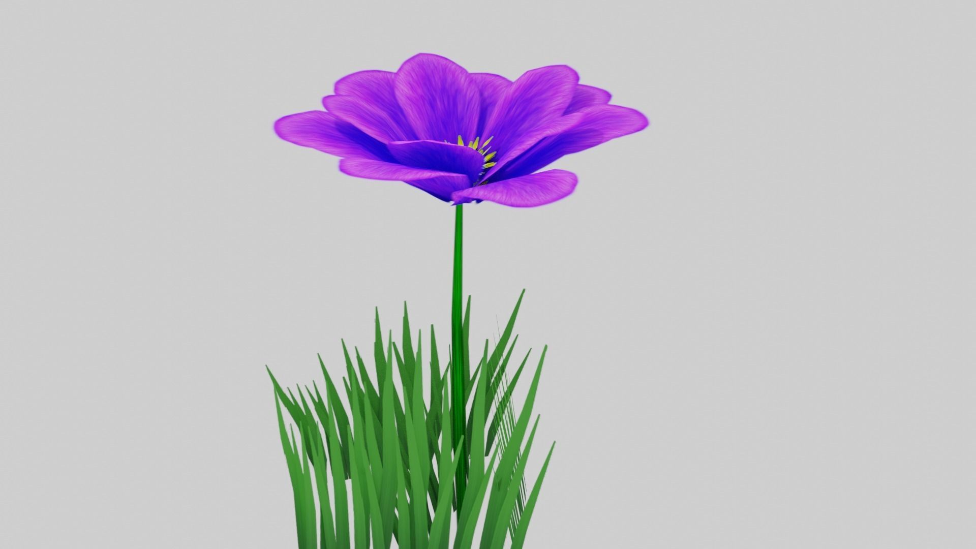 Stylized Purple Flower Low-poly 3D model_1