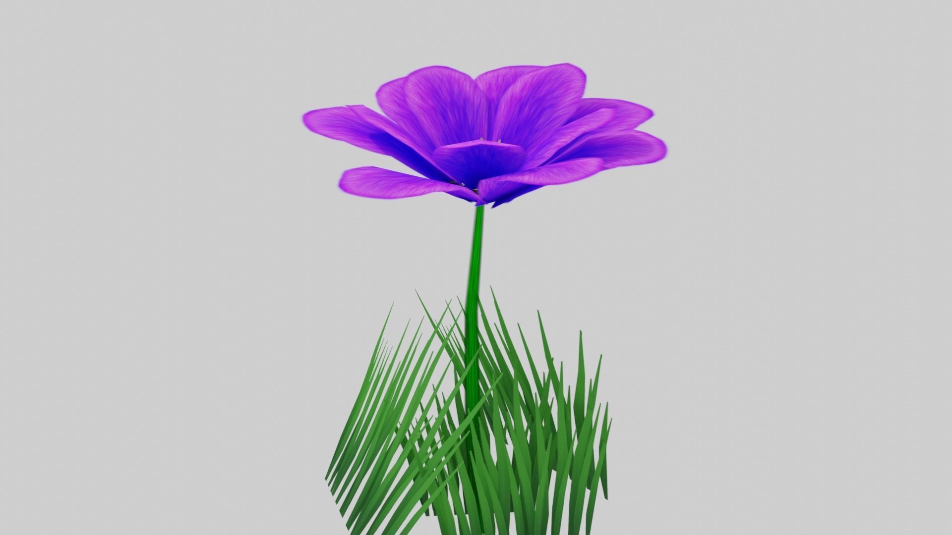 Stylized Purple Flower Low-poly 3D model_2