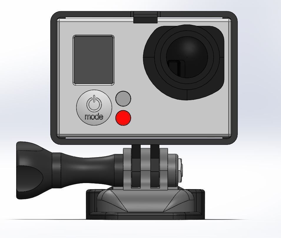 GoPro Camera flat mount 3D print model_6