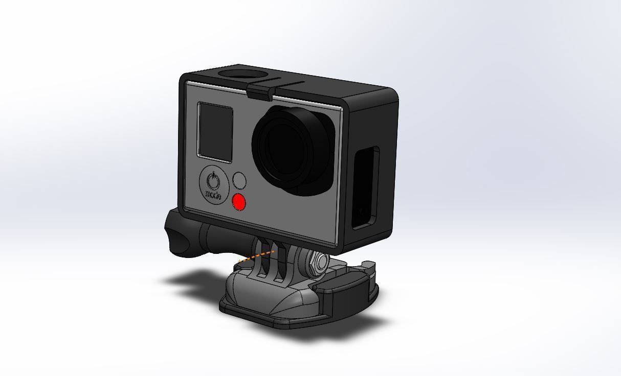 GoPro Camera flat mount 3D print model_1