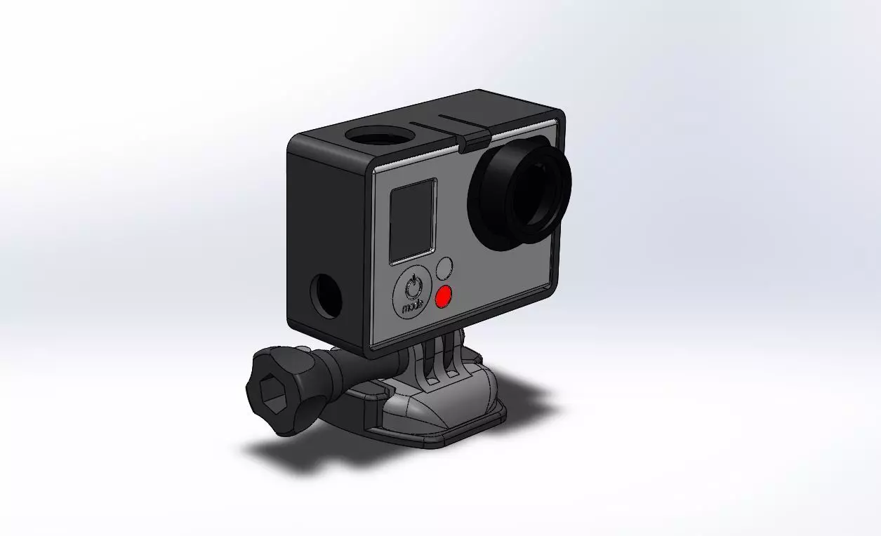 GoPro Camera flat mount 3D print model_0