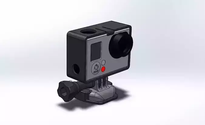 GoPro Camera flat mount 3D print model