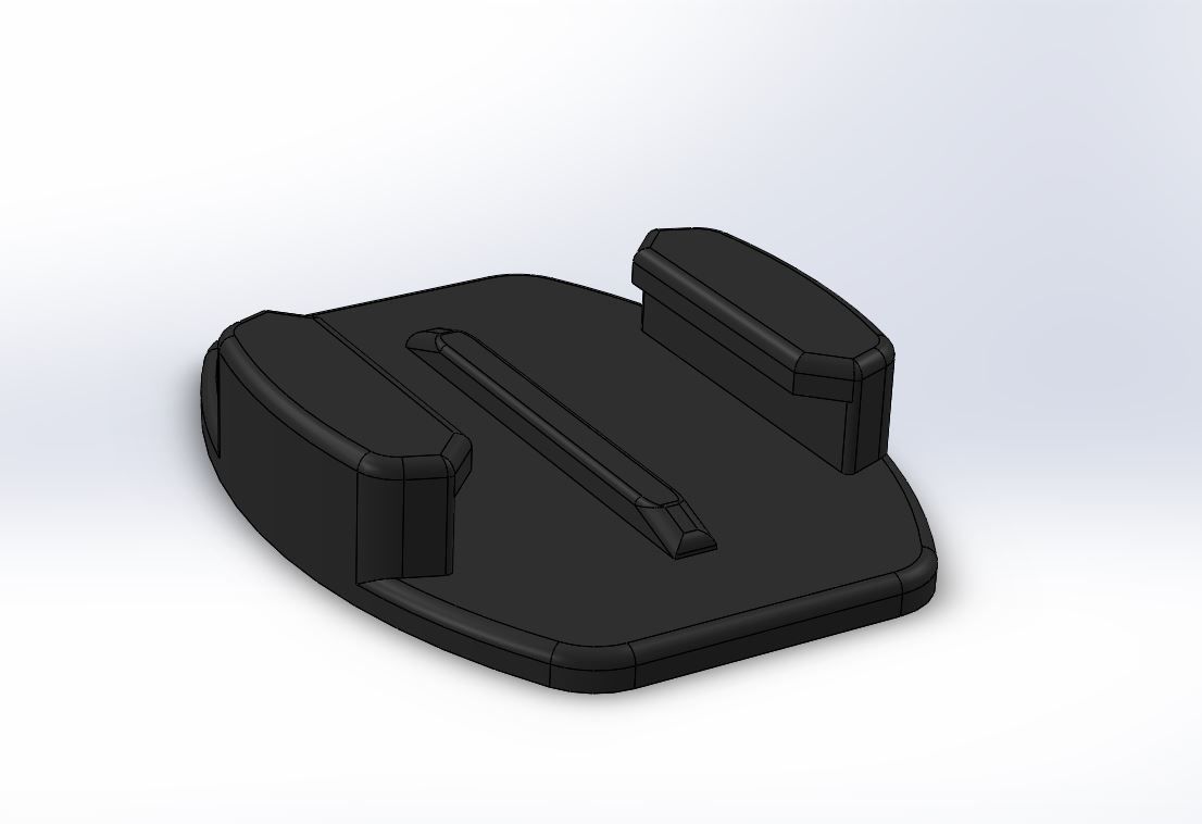 GoPro Camera flat mount 3D print model_11