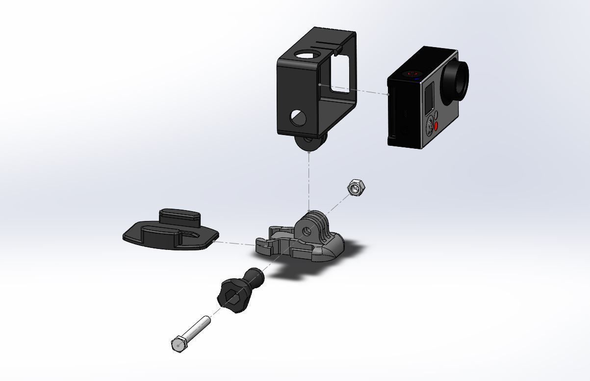 GoPro Camera flat mount 3D print model_8