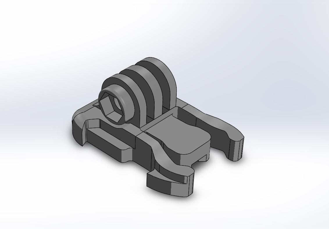 GoPro Camera flat mount 3D print model_10