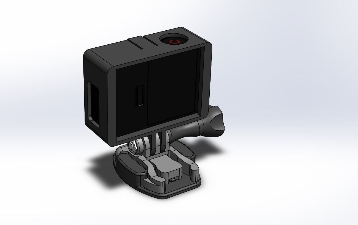 GoPro Camera flat mount 3D print model_2