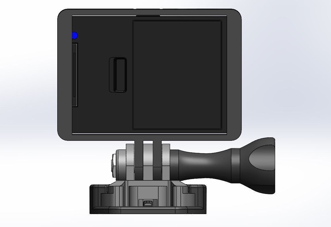 GoPro Camera flat mount 3D print model_4