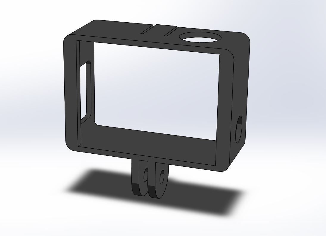 GoPro Camera flat mount 3D print model_9