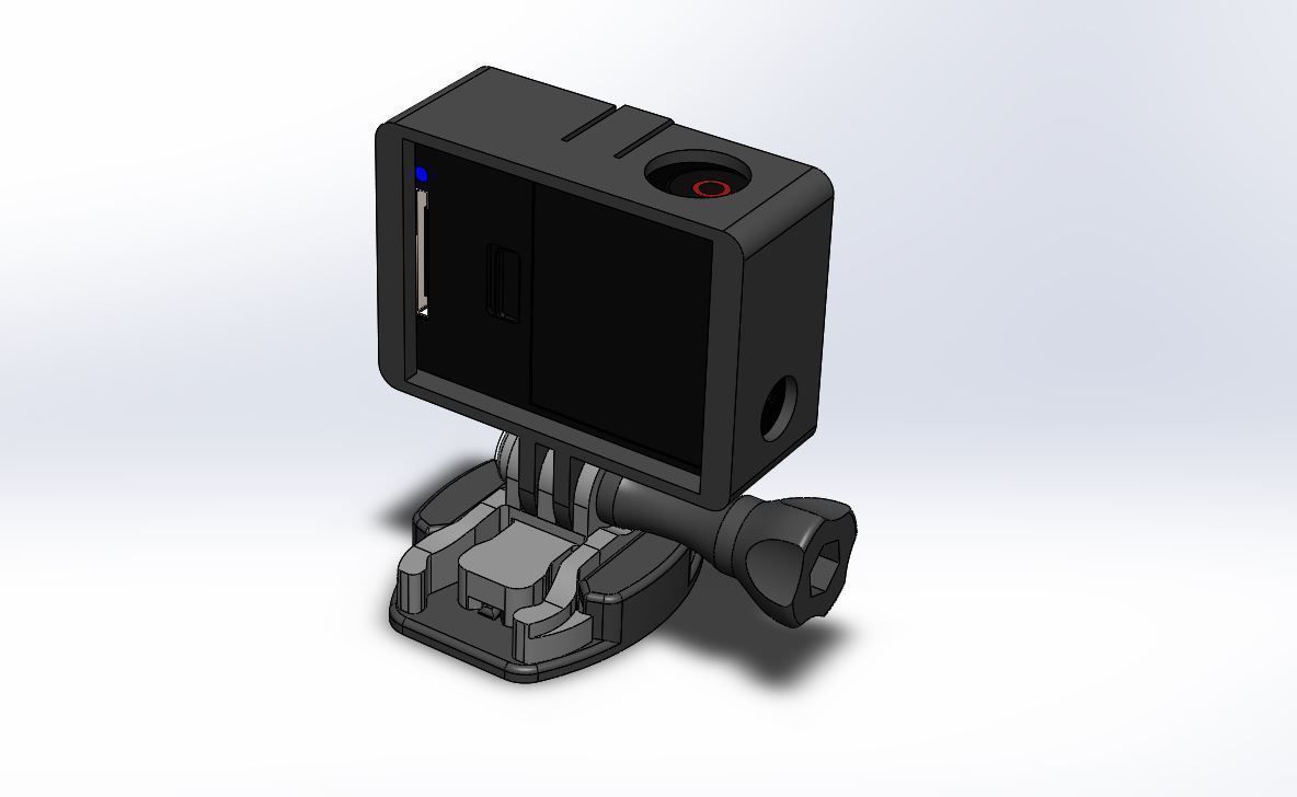 GoPro Camera flat mount 3D print model_3